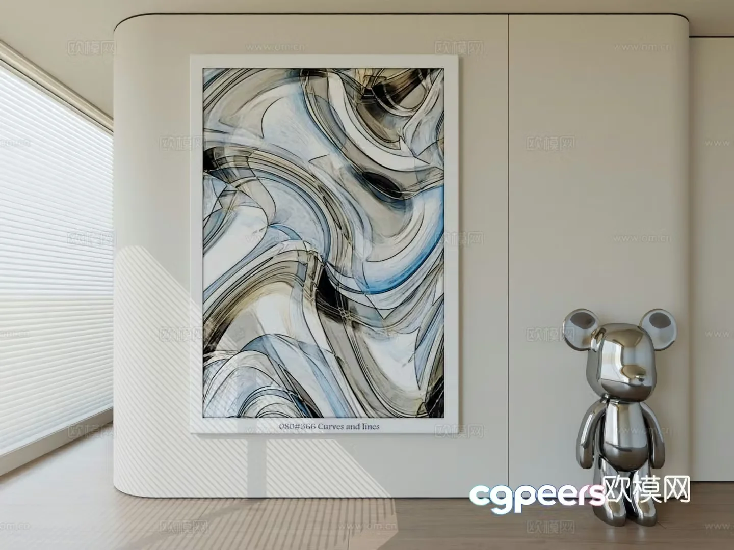 Modern minimalist hanging painting abstract art hanging painting 3d model