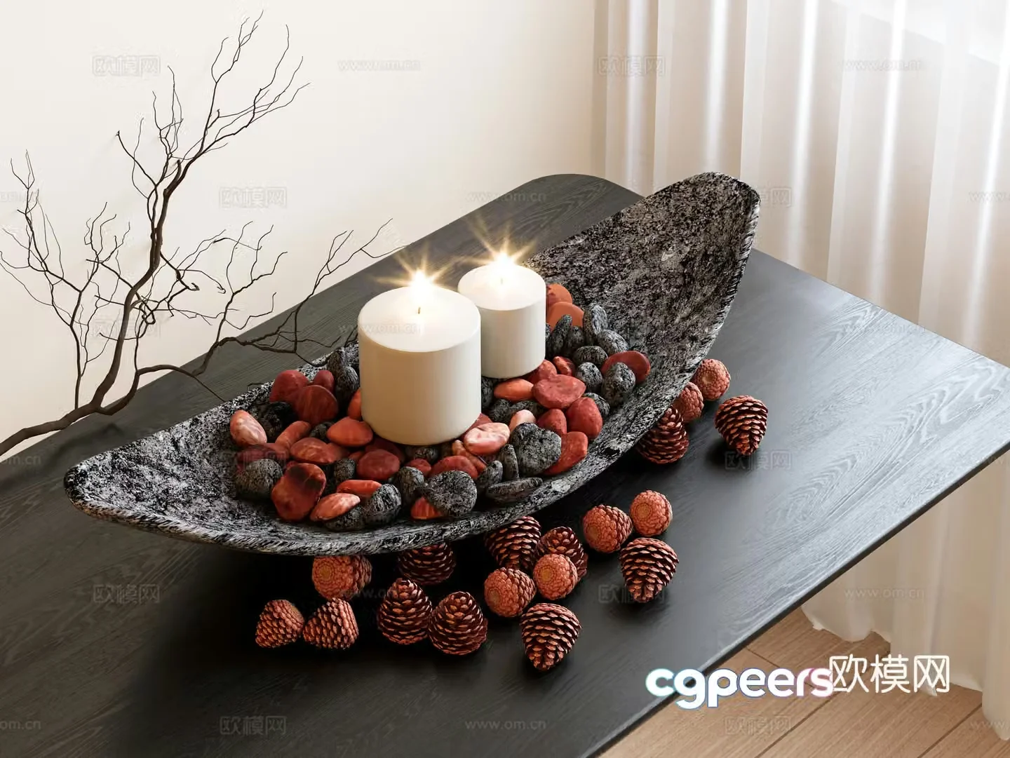 Candle Candlestick lamp Candle ornament Desktop ornament Middle style ornament Candle ornament 3D model