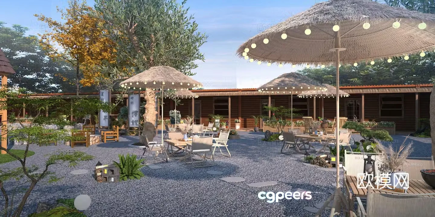 Leisure travel B&B internet celebrity check-in campsite 3D model