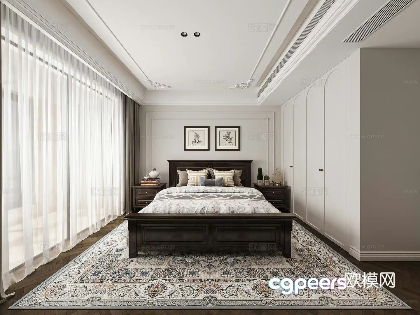 American bedroom master bedroom 3d model