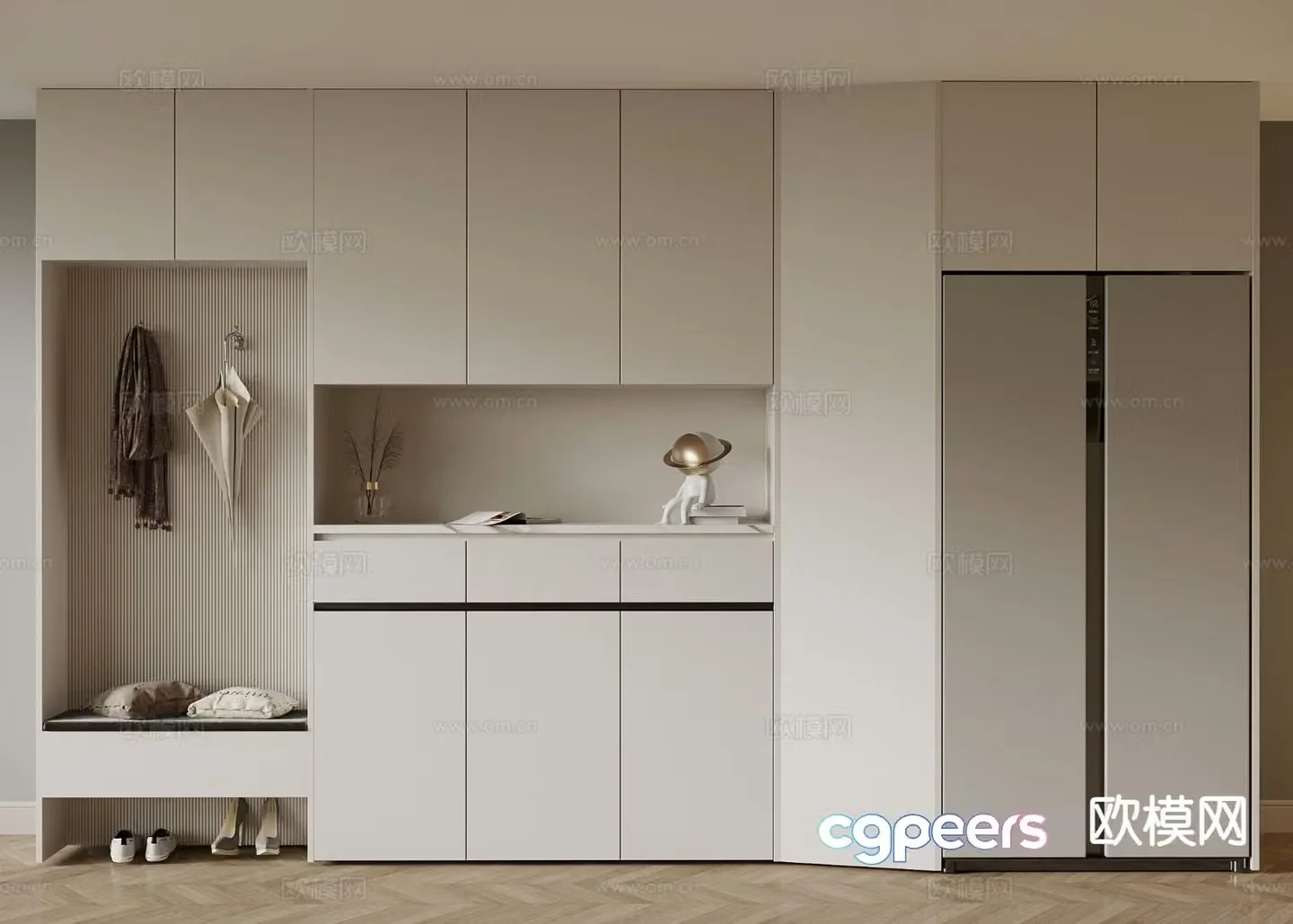 Modern shoe cabinet refrigerator cabinet 3d model
