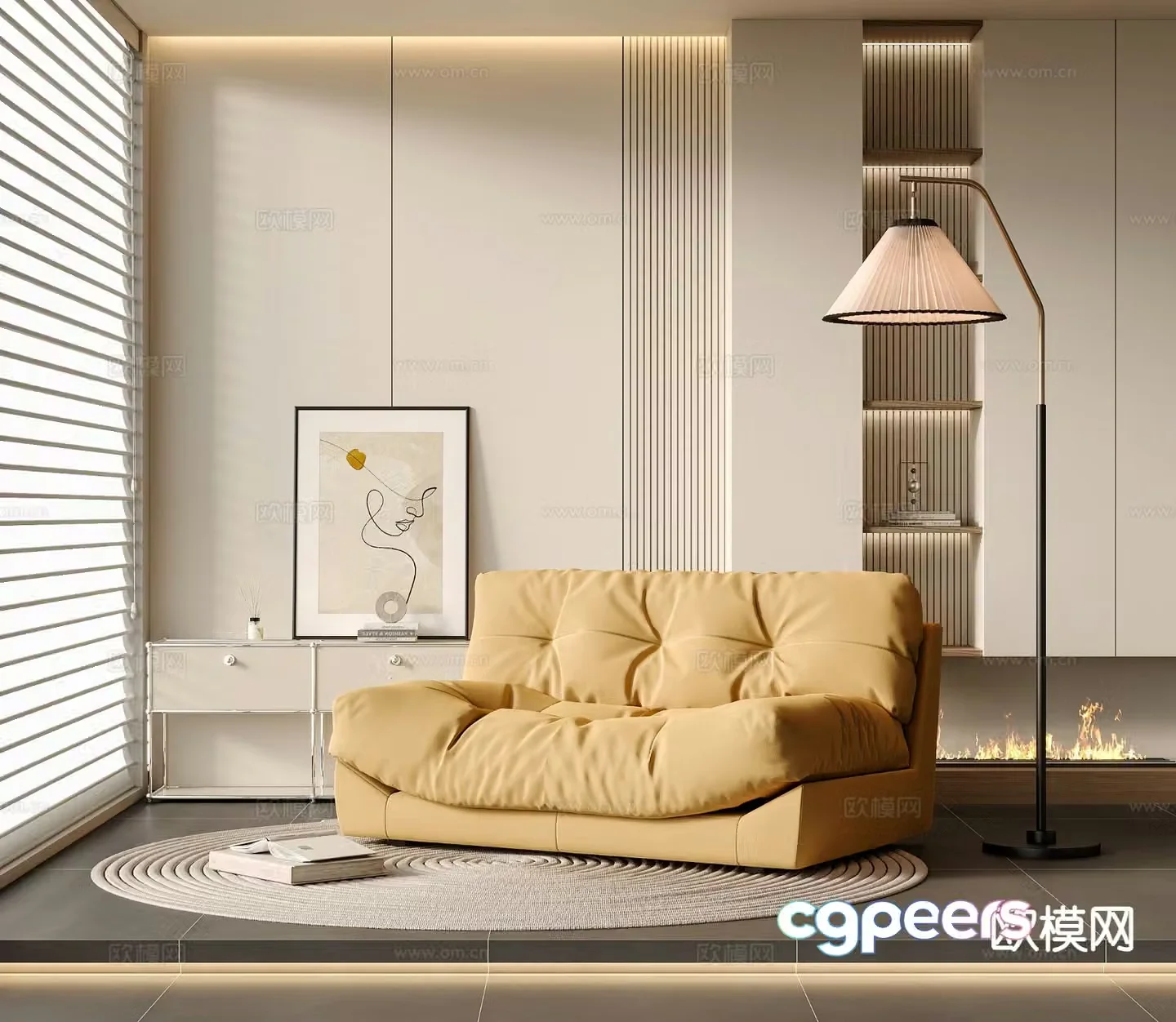 Single sofa leisure sofa 3d model