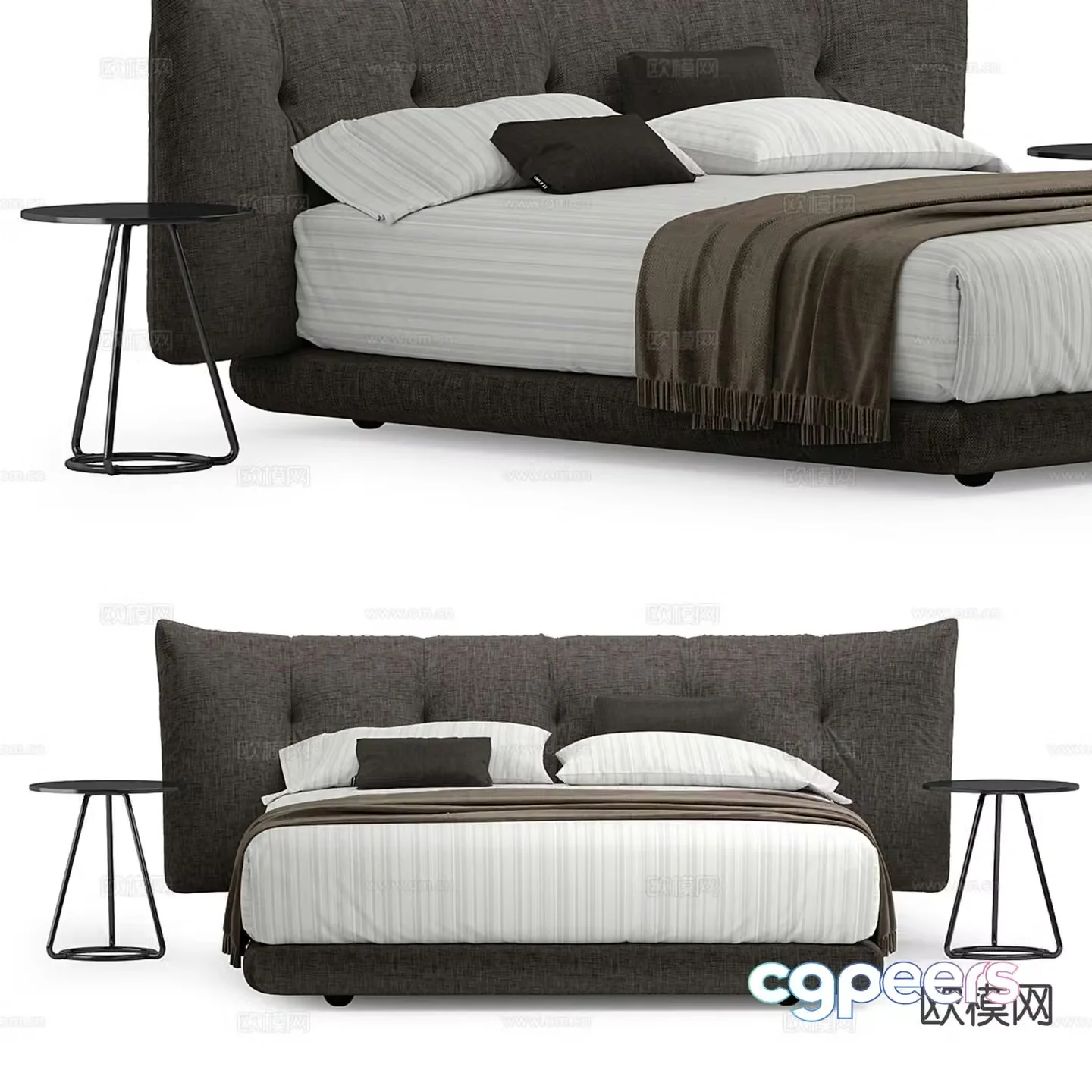 Luzaro nordic double bed 3d model