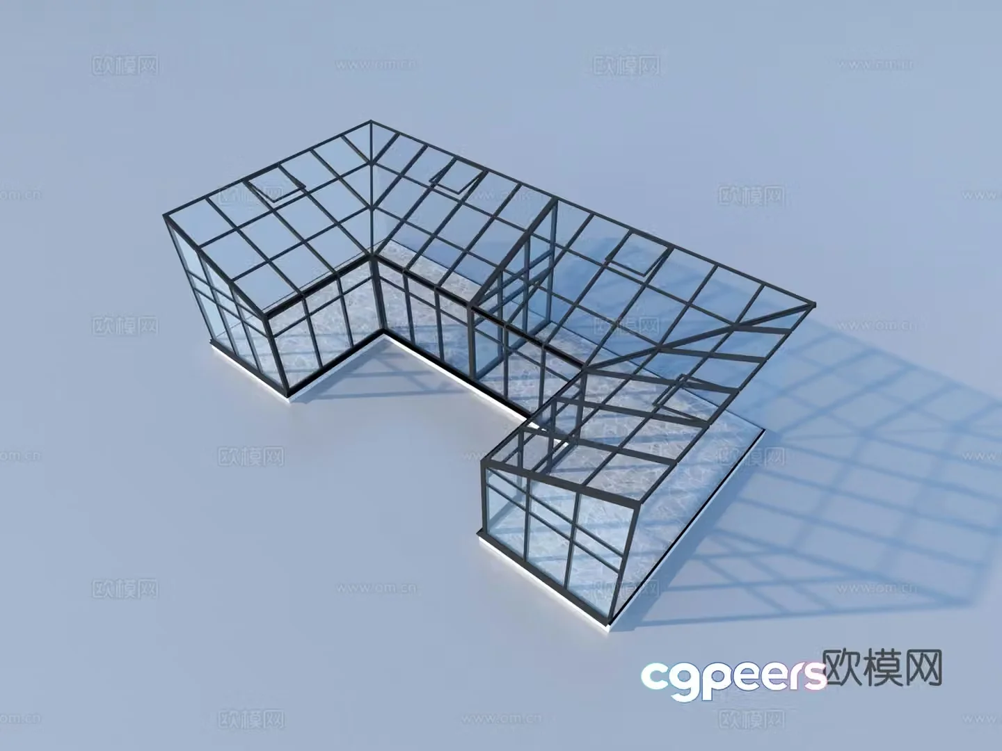 Greenhouse Glass House Glass Daylighting Top 3D Model