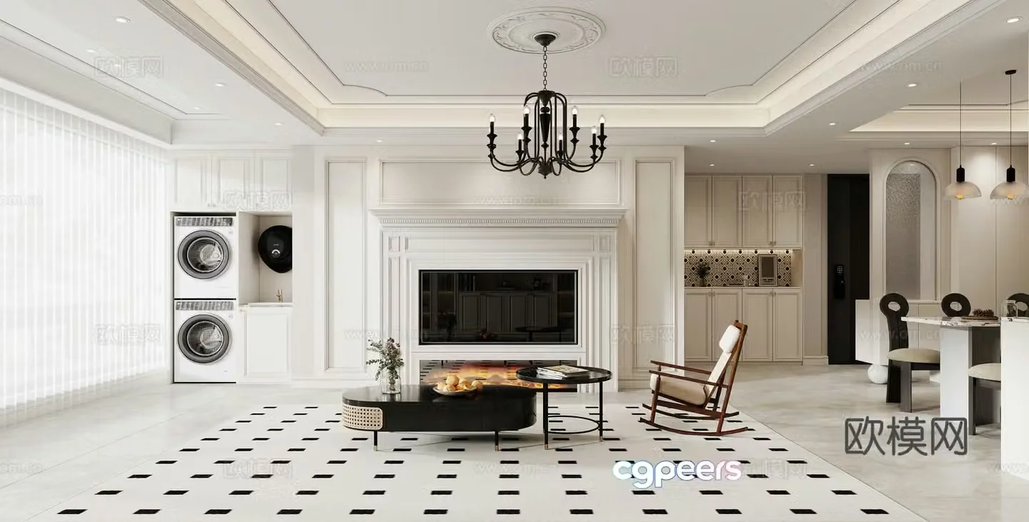 French living room 3d model