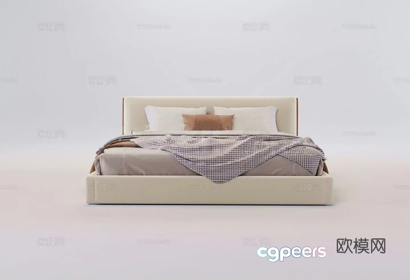 Nordic wind suspended double bed 3d model