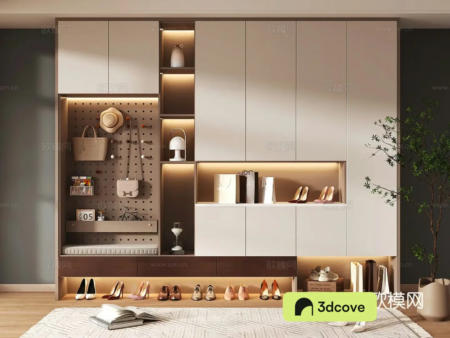 Shoe cabinet design shoe cabinet partition shoe cabinet porch shoe cabinet rendering