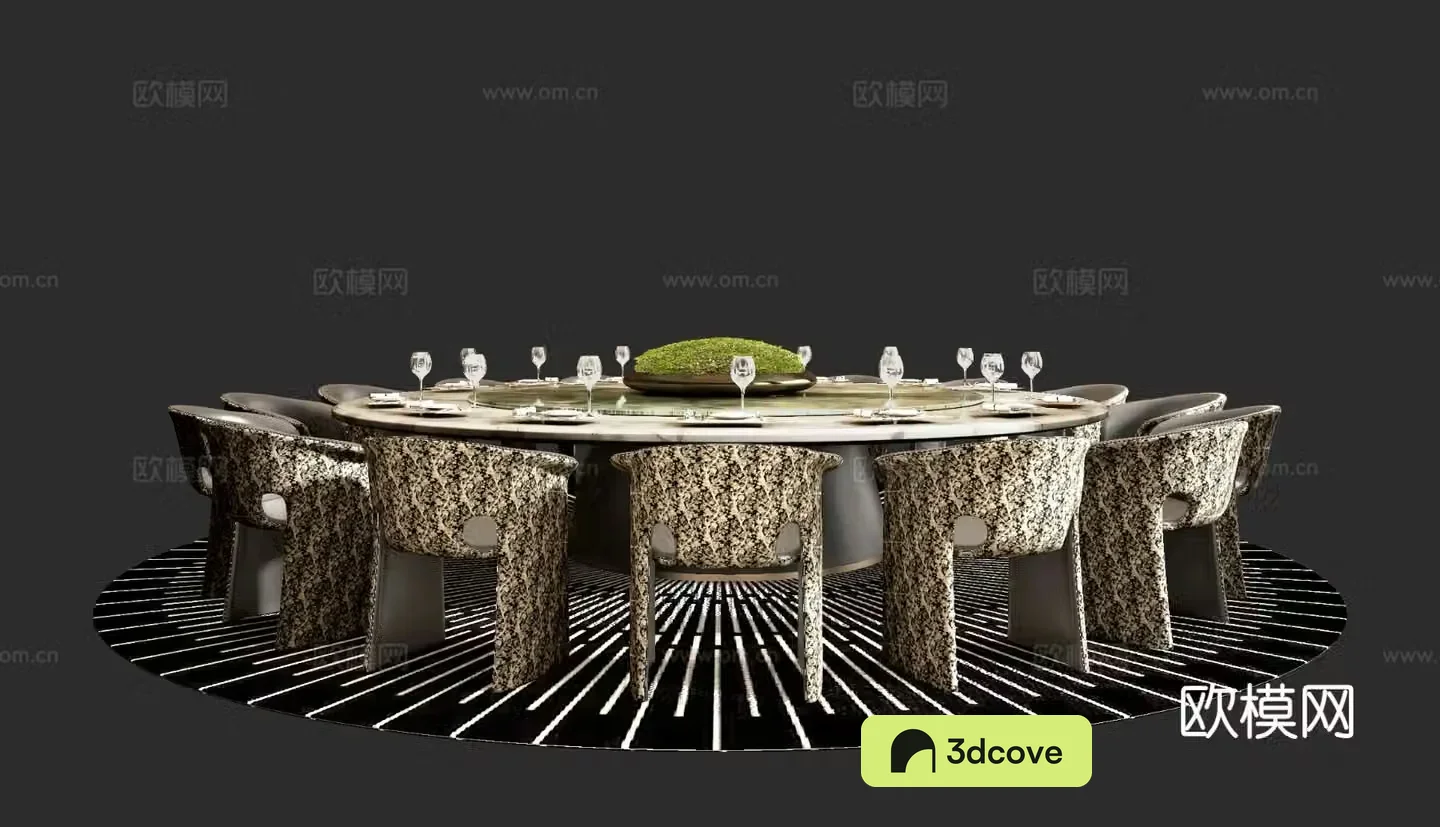 Italian dining table and chairs round table