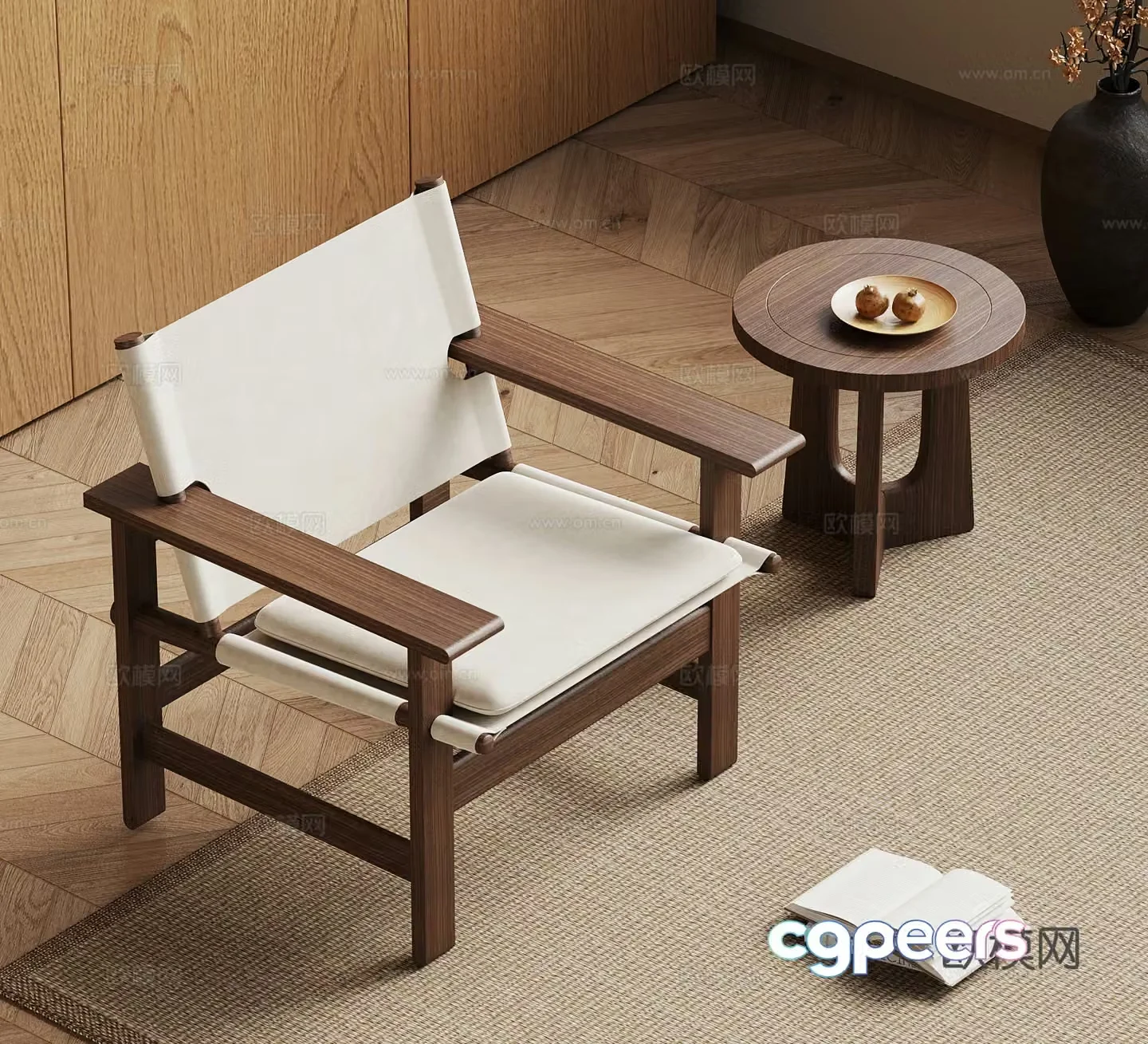 018 leisure chair new Chinese style leisure chair side 3D model