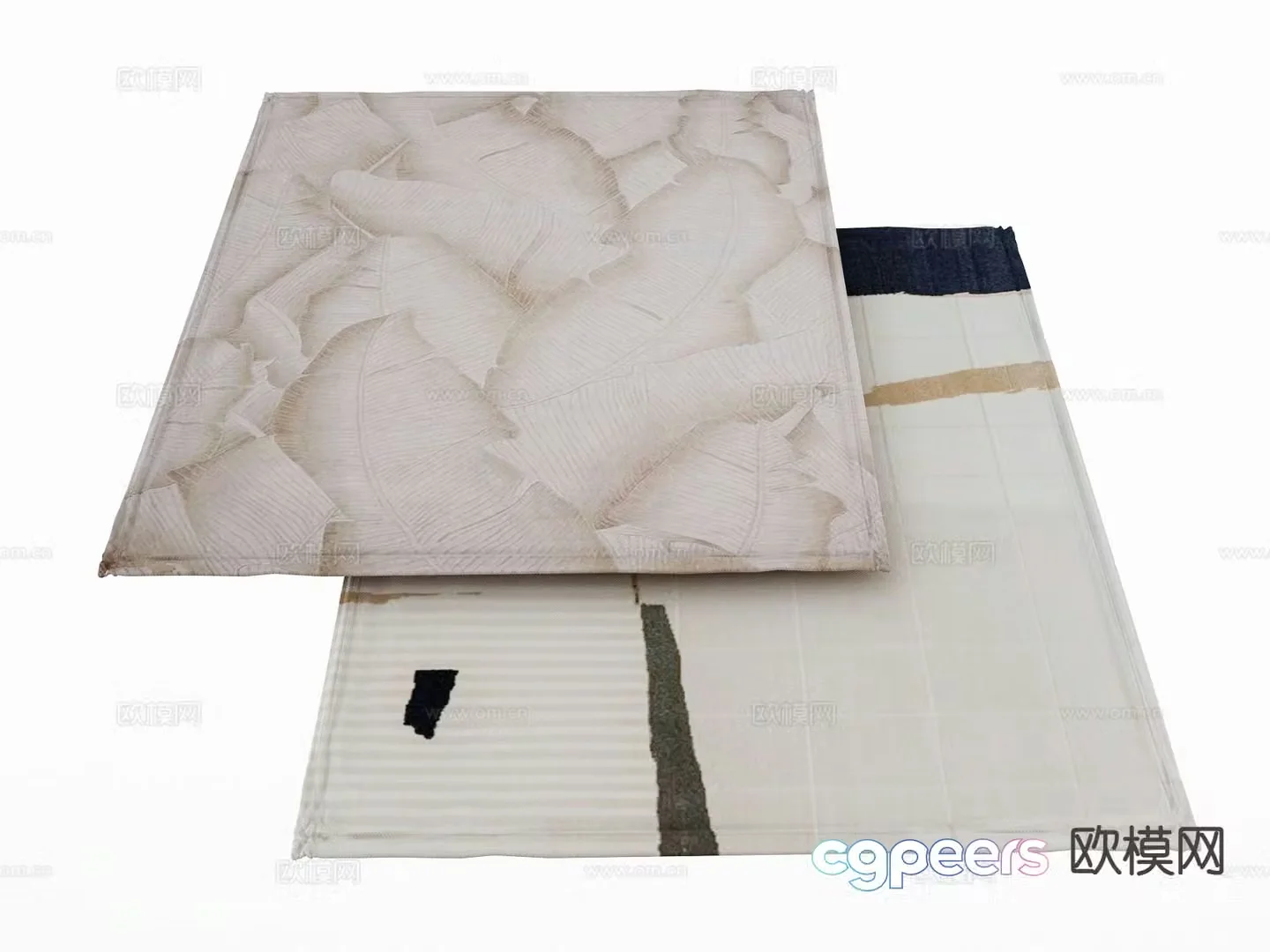 abstract carpet square rug 3d model
