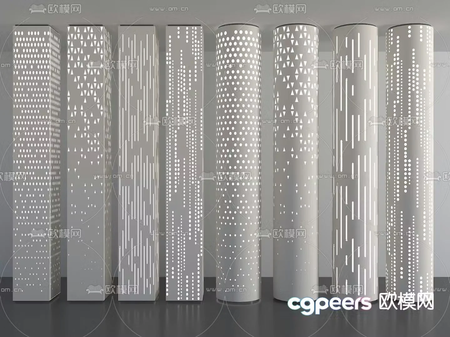 Hollow cylinder translucent column luminous column 3D model