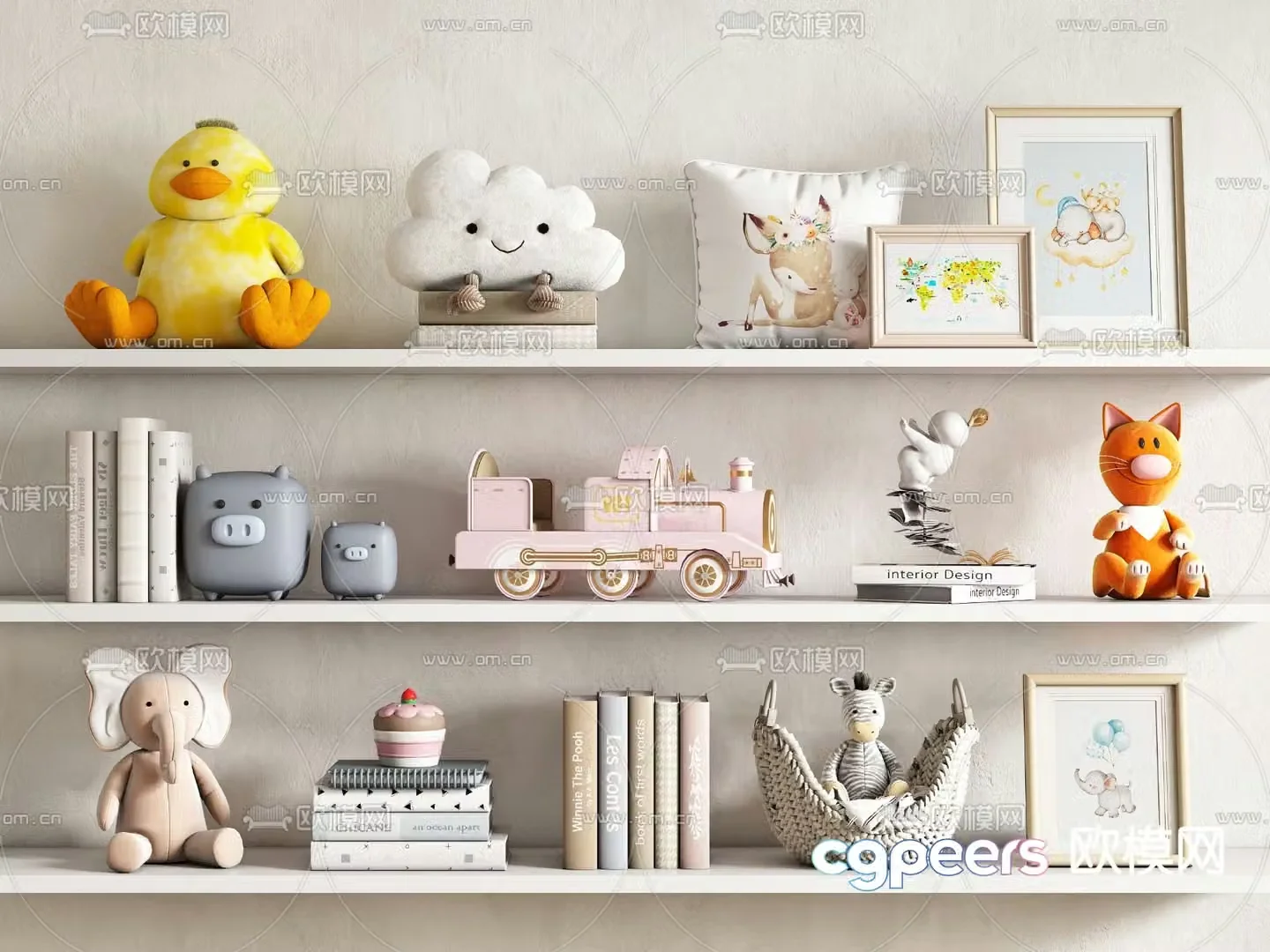 Children’s ornaments dolls dolls books 3d model