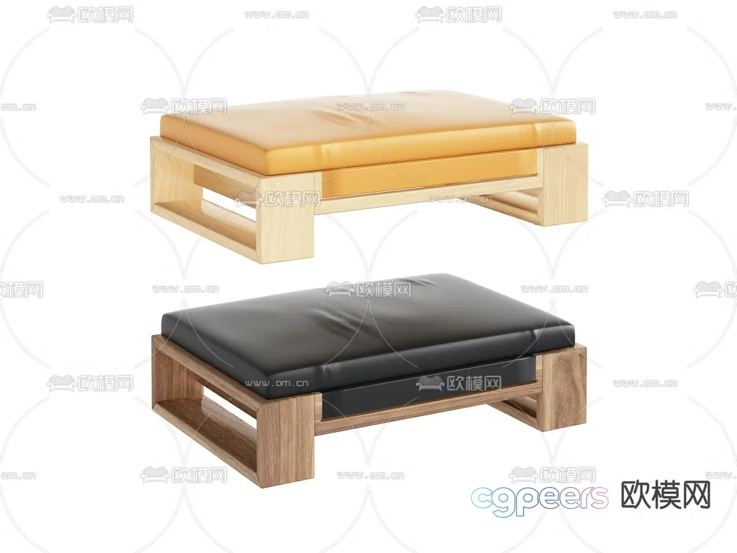 Modern foot pedal sofa stool 3d model