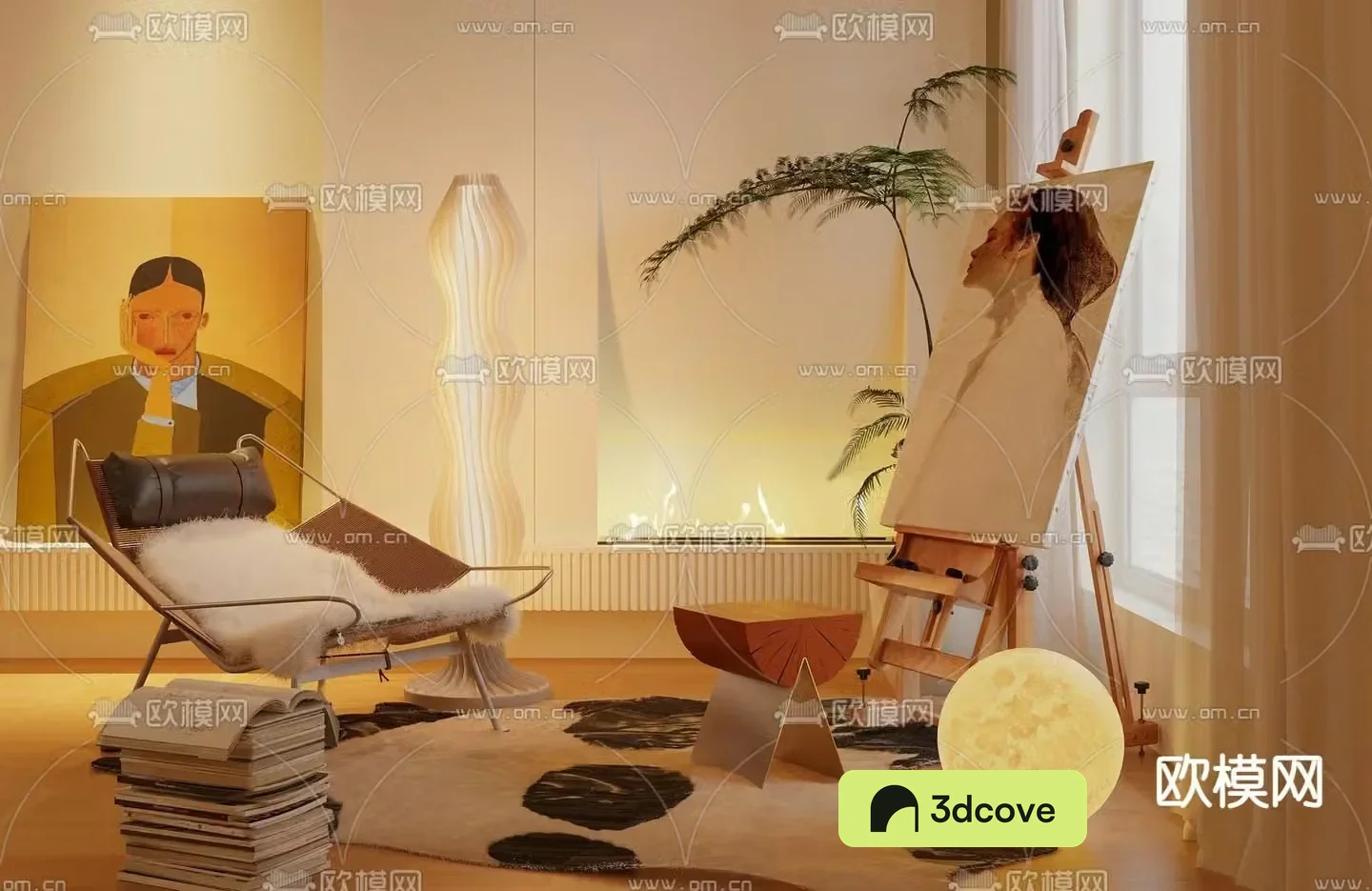 Modern leisure chair lounge chair easel