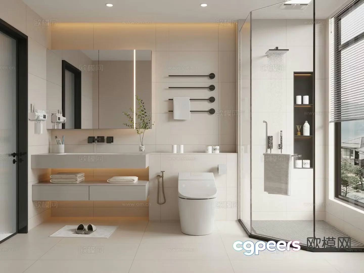 Modern bathroom bathroom 3d model