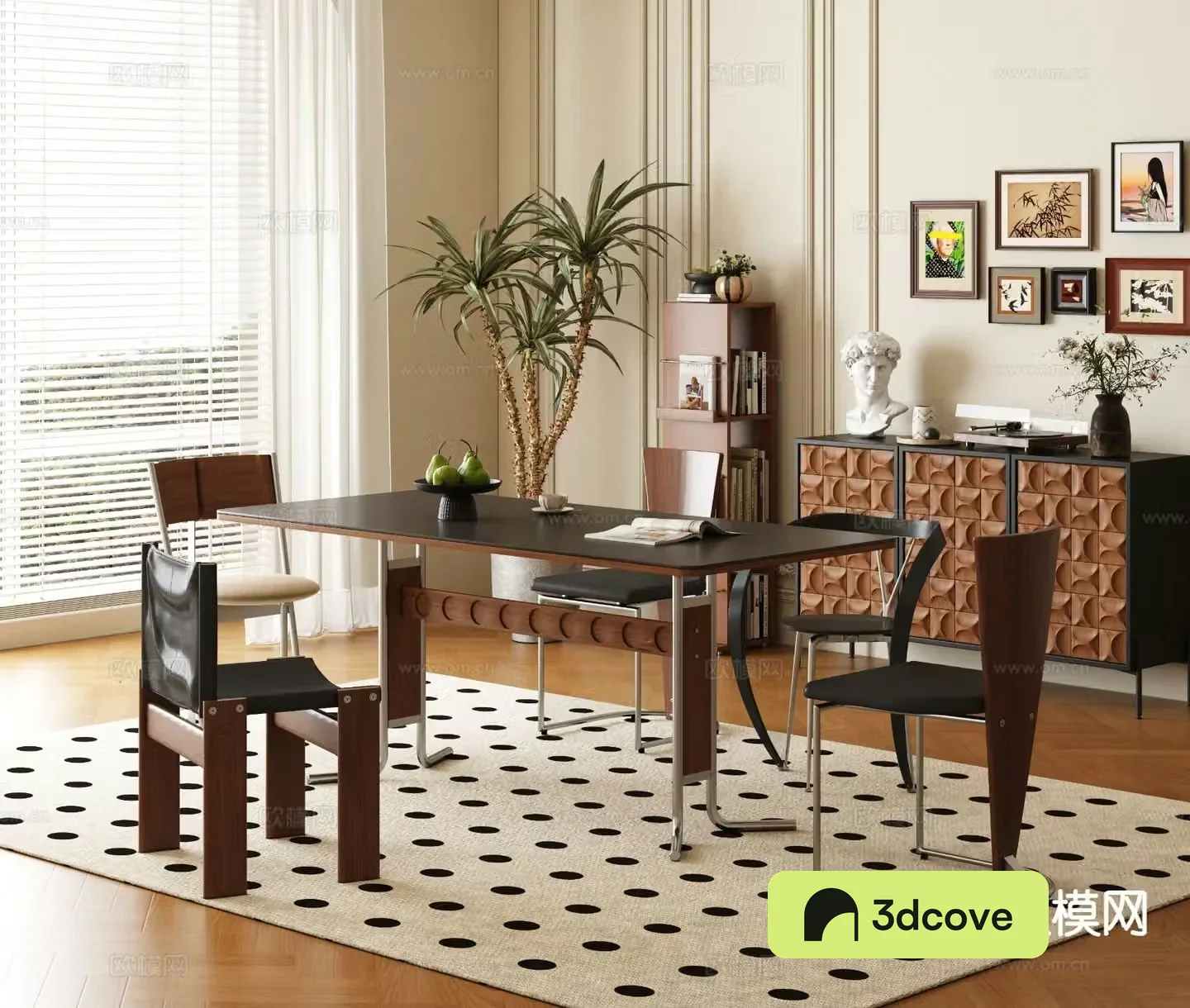 Medieval style dining table and chairs