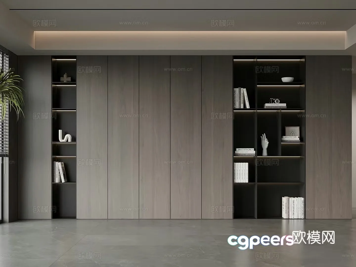 Modern Italian bookcase 3d model