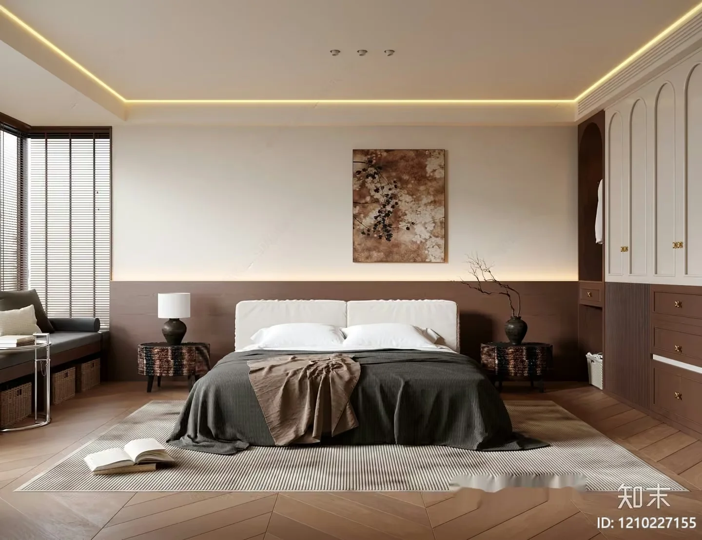 Cozy Modern Bedroom 3D Model – 19580 – VRAY Render
