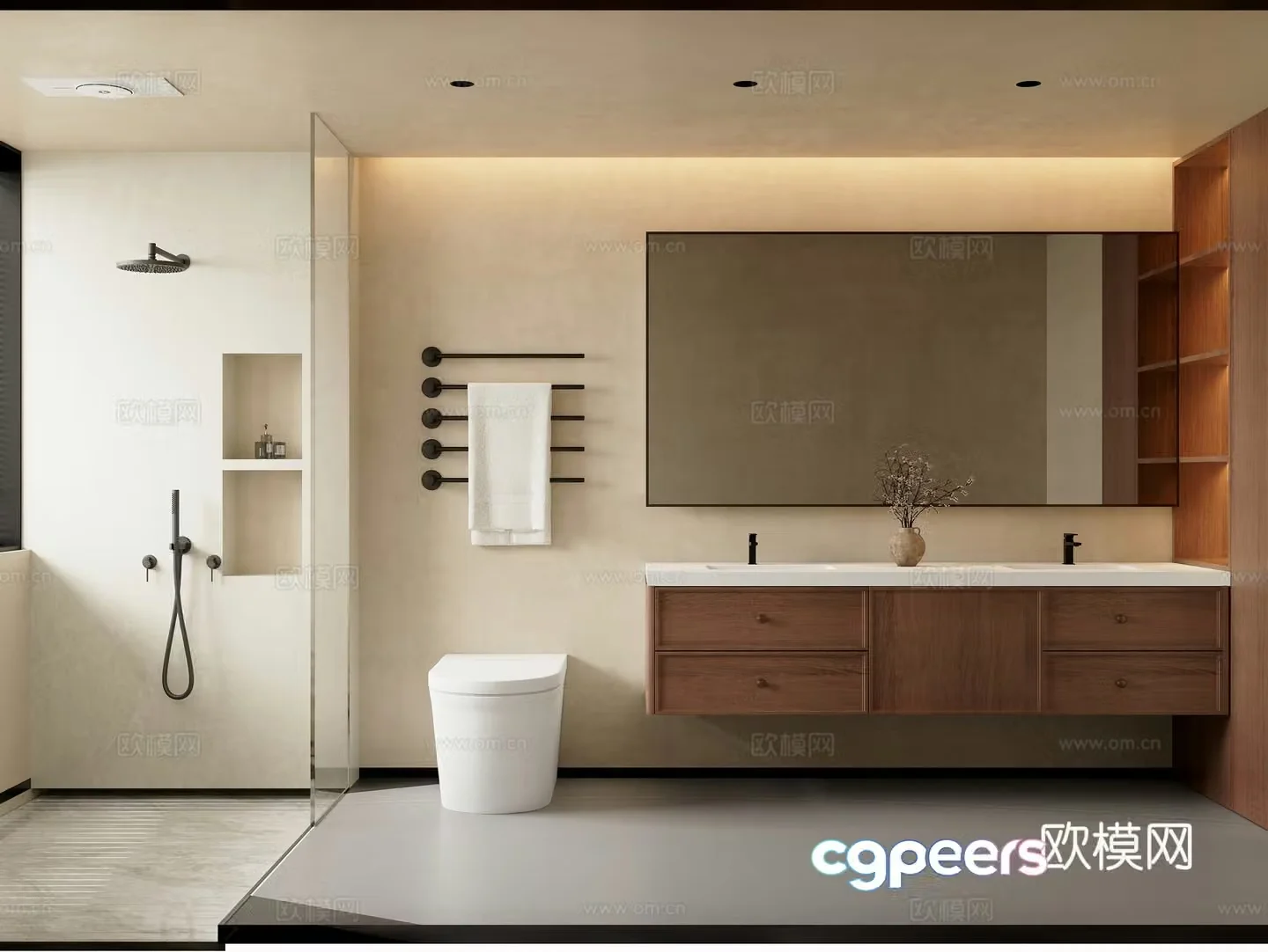 Middle-aged style main bathroom 3D model
