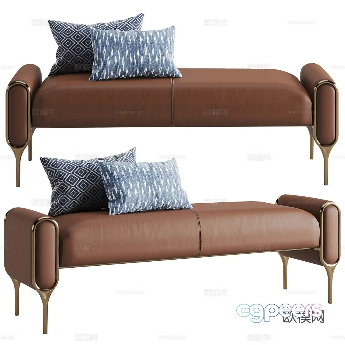 New Chinese style light luxury Alexander Loop 3D model of bed stool