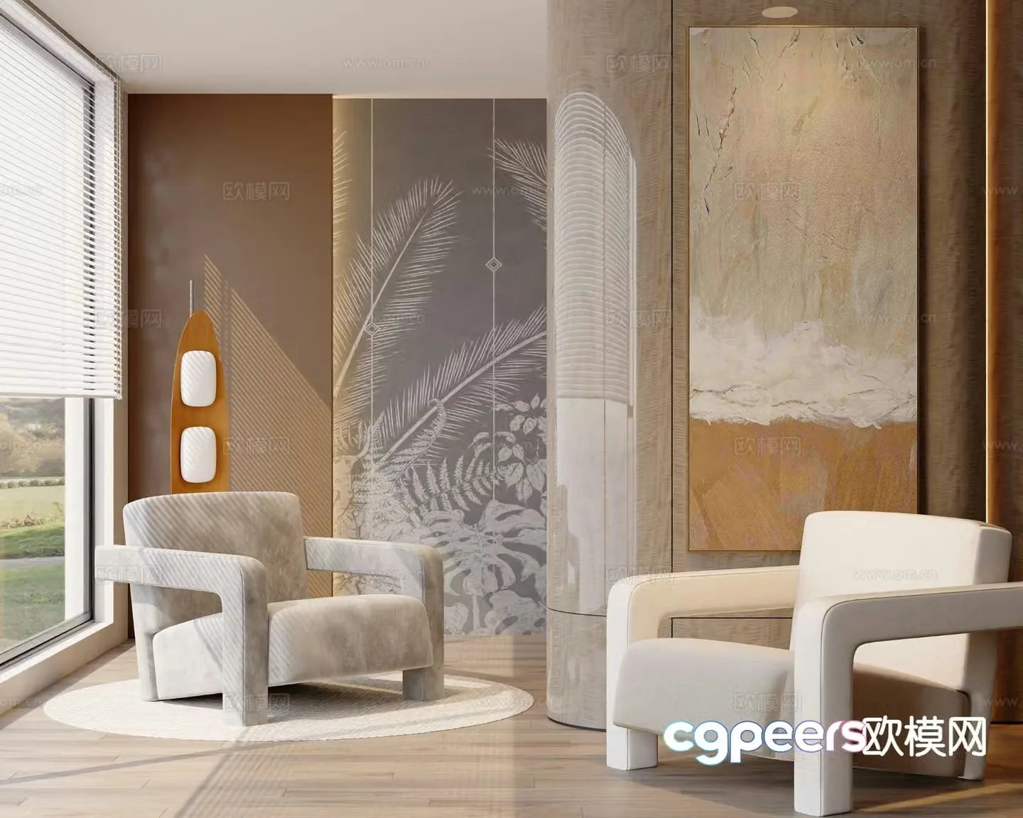 Modern sofa chair leisure chair 3d model