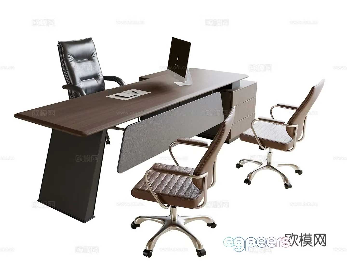 Modern boss office desk chair office chair table desk chair 3d model