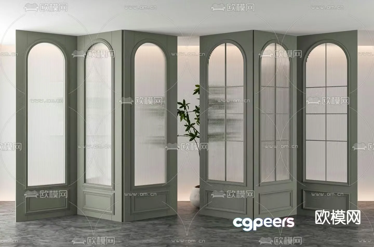 French glass screen 3d model