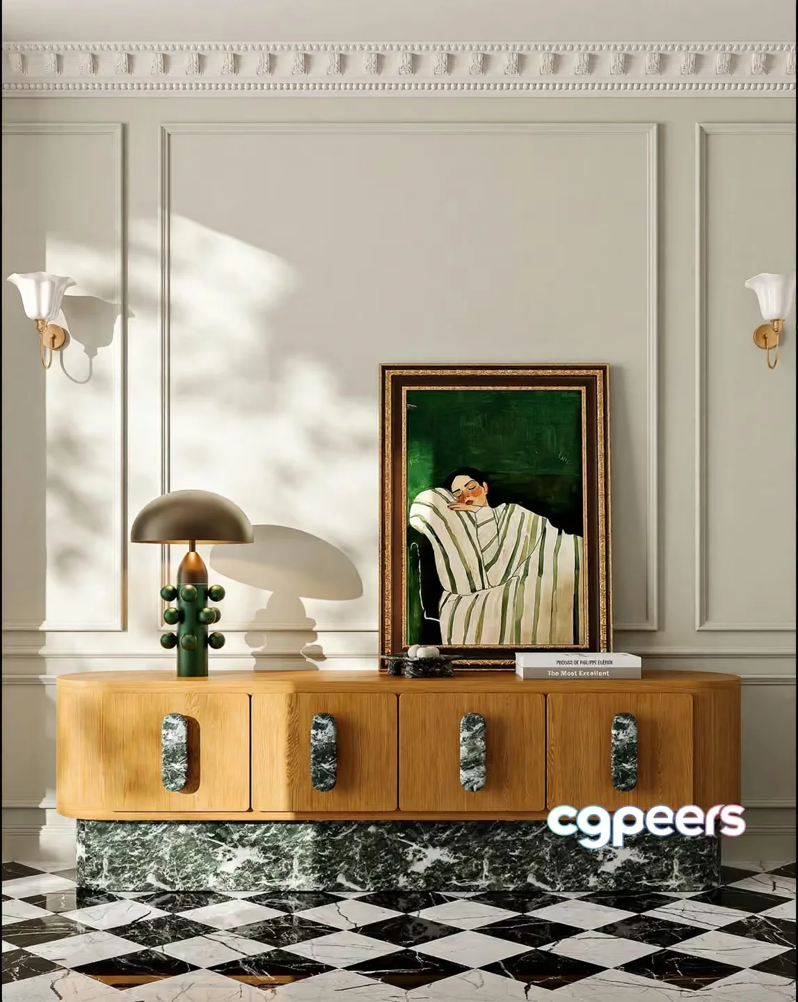 Modern Art Piece 3D Model – 3889 – VRAY Render