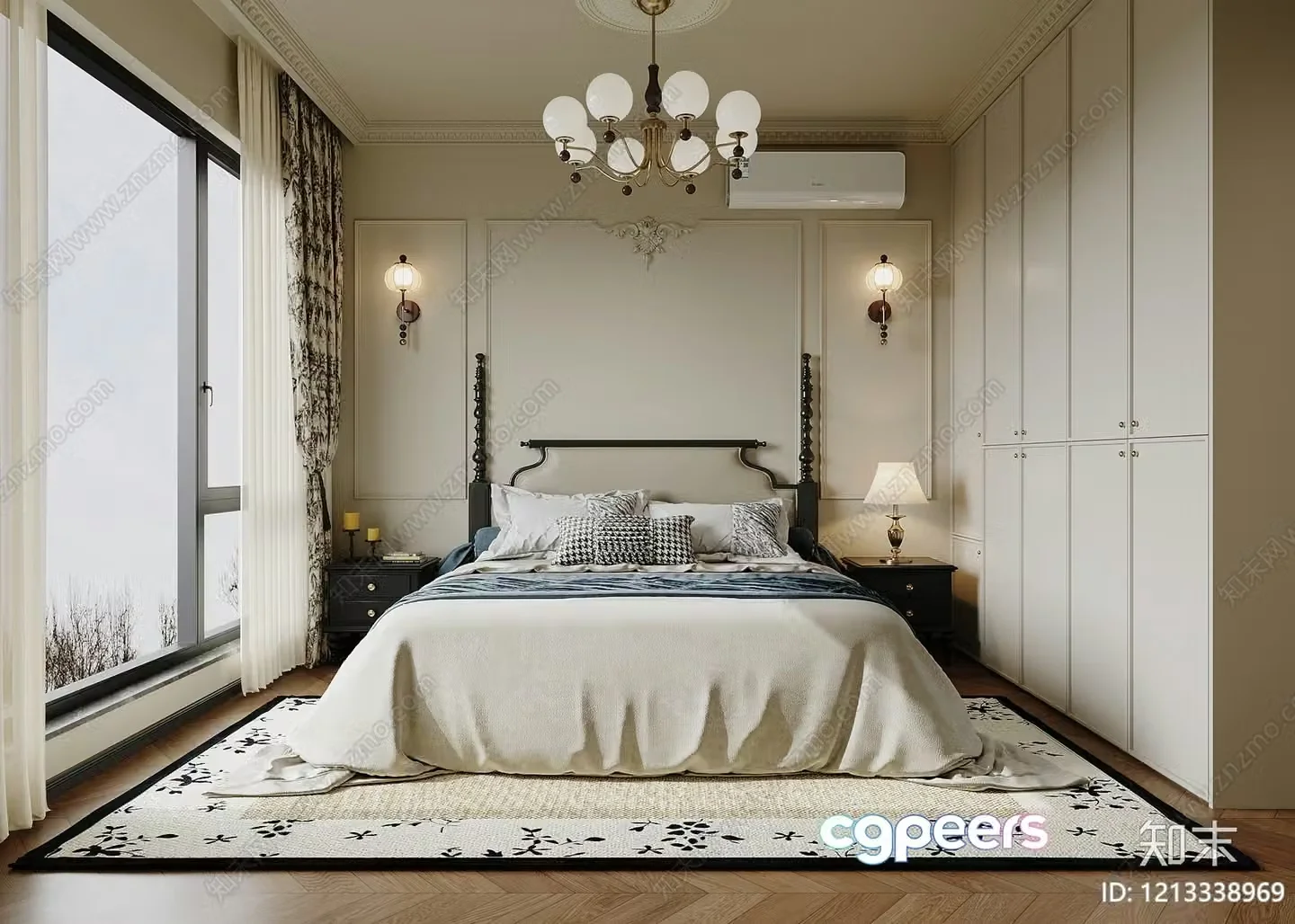Cozy Bedroom 3D Model – 8011 – VRAY Render