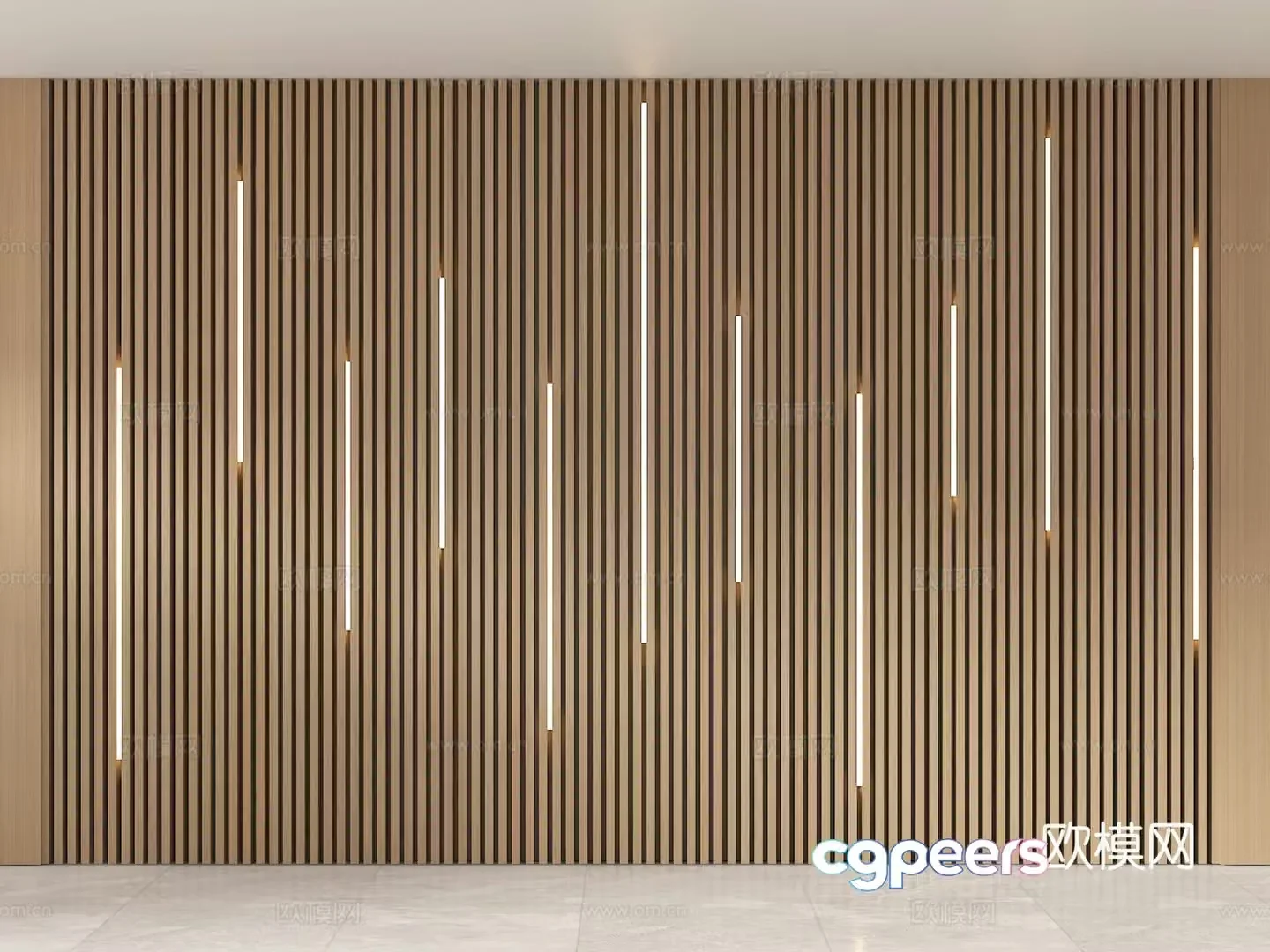 Wooden veneer modeling background wall creative background wall grille starry sky background wall 3d model