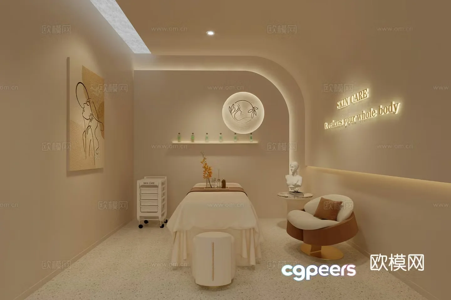 Modern beauty salon beauty salon private room beauty salon spa beauty bed beauty leisure 3d model