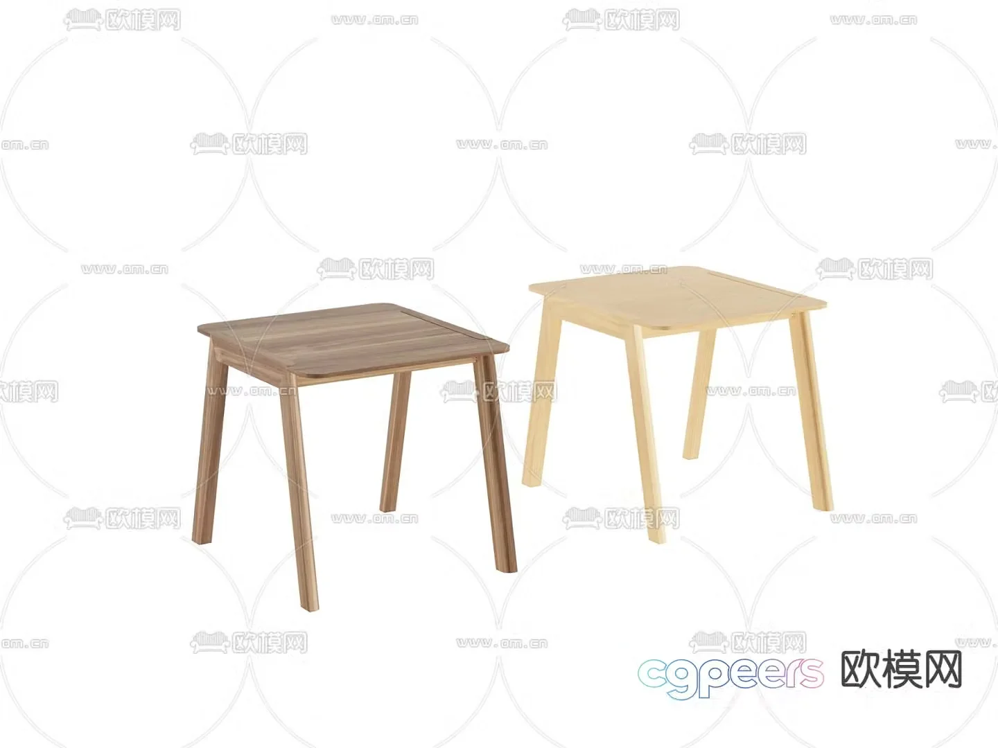 Modern solid wood table square table 3d model