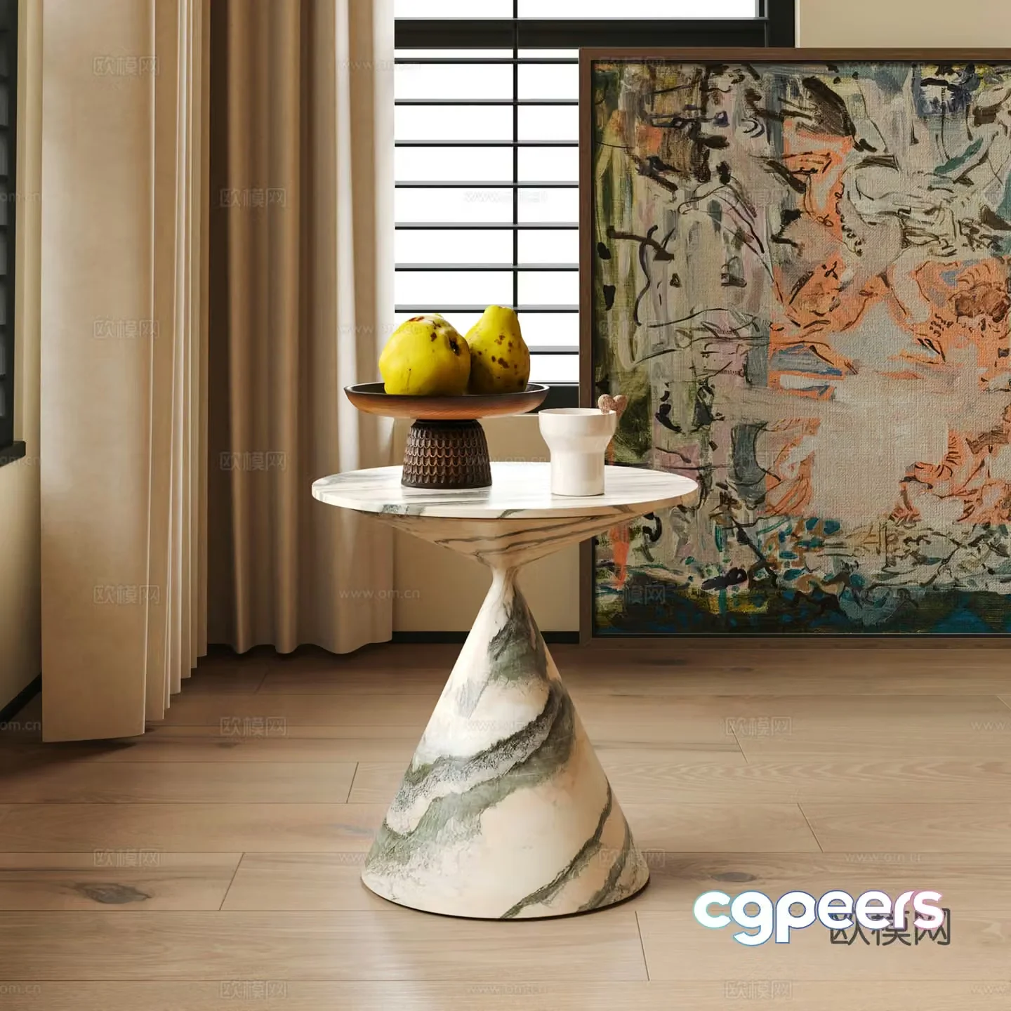 Modern Italian side table 3D model