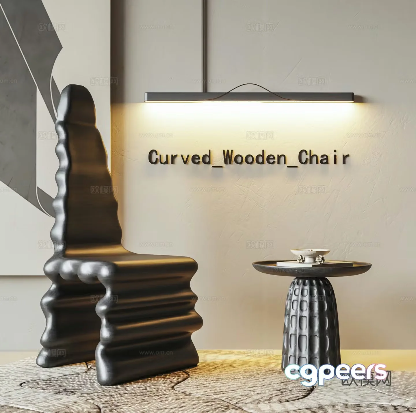3D model of medieval unusual chair