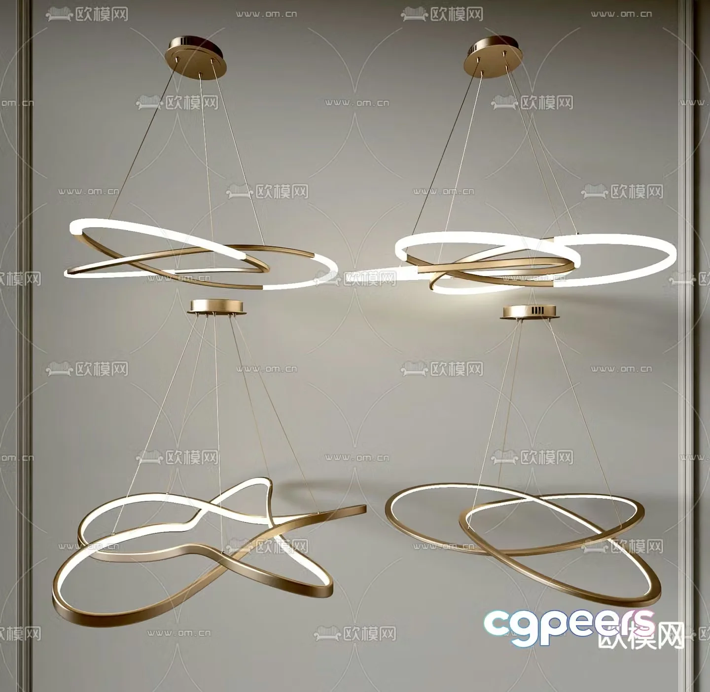 Light luxury chandeliers hall chandeliers 3D model