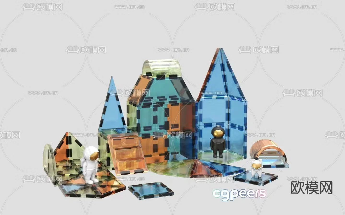 Children’s toys magnetic building blocks 3d model