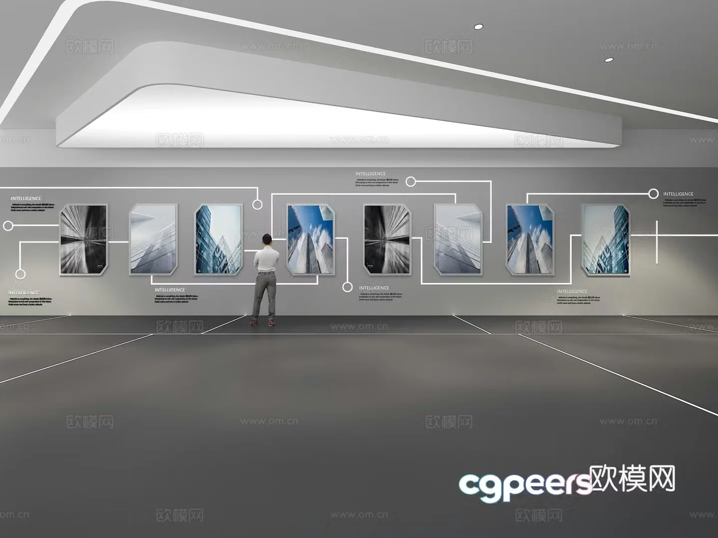 Cultural wall Corporate culture wall Display wall Theme wall Exhibition hall Campus culture Corridor 3D model