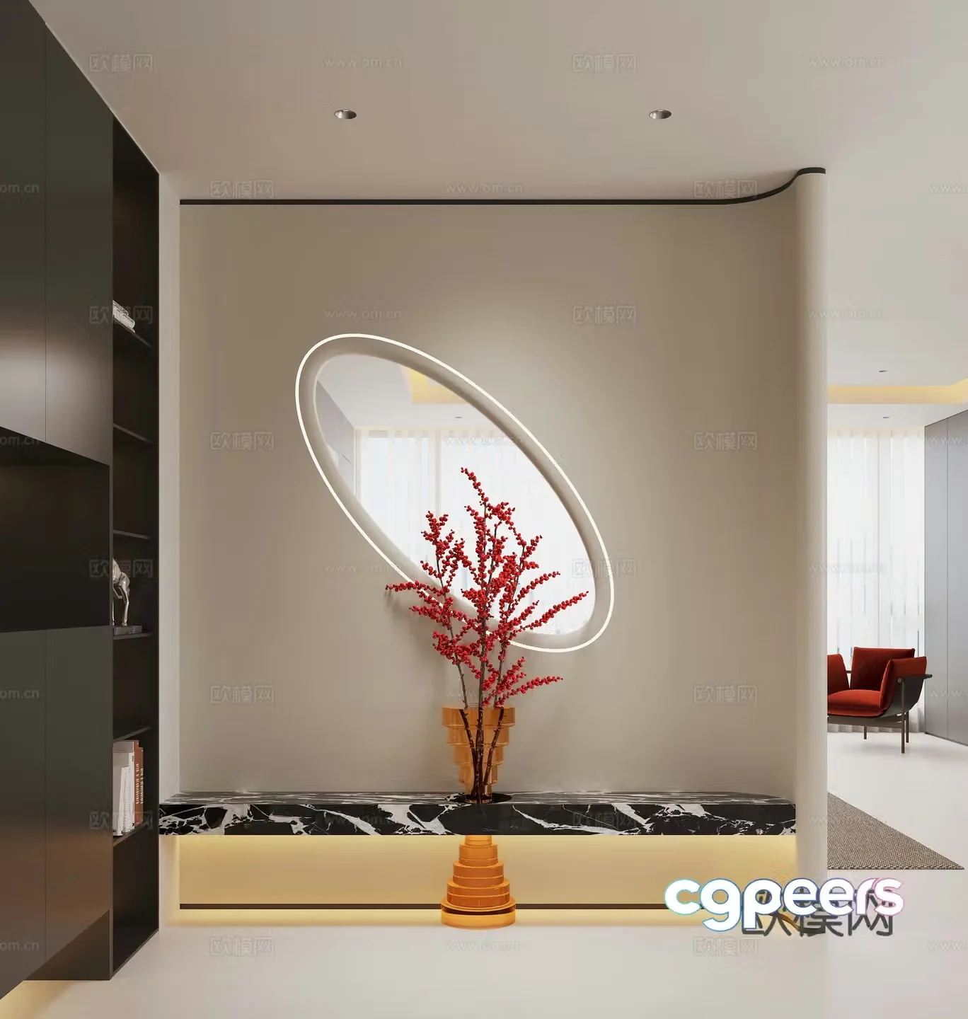 Modern entrance hallway Decorative entrance hallway Entrance hall partition 3D model