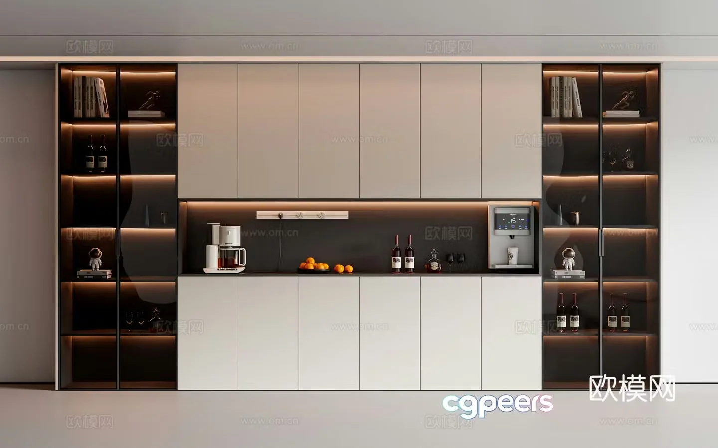 Modern wine cabinet sideboard 3D model