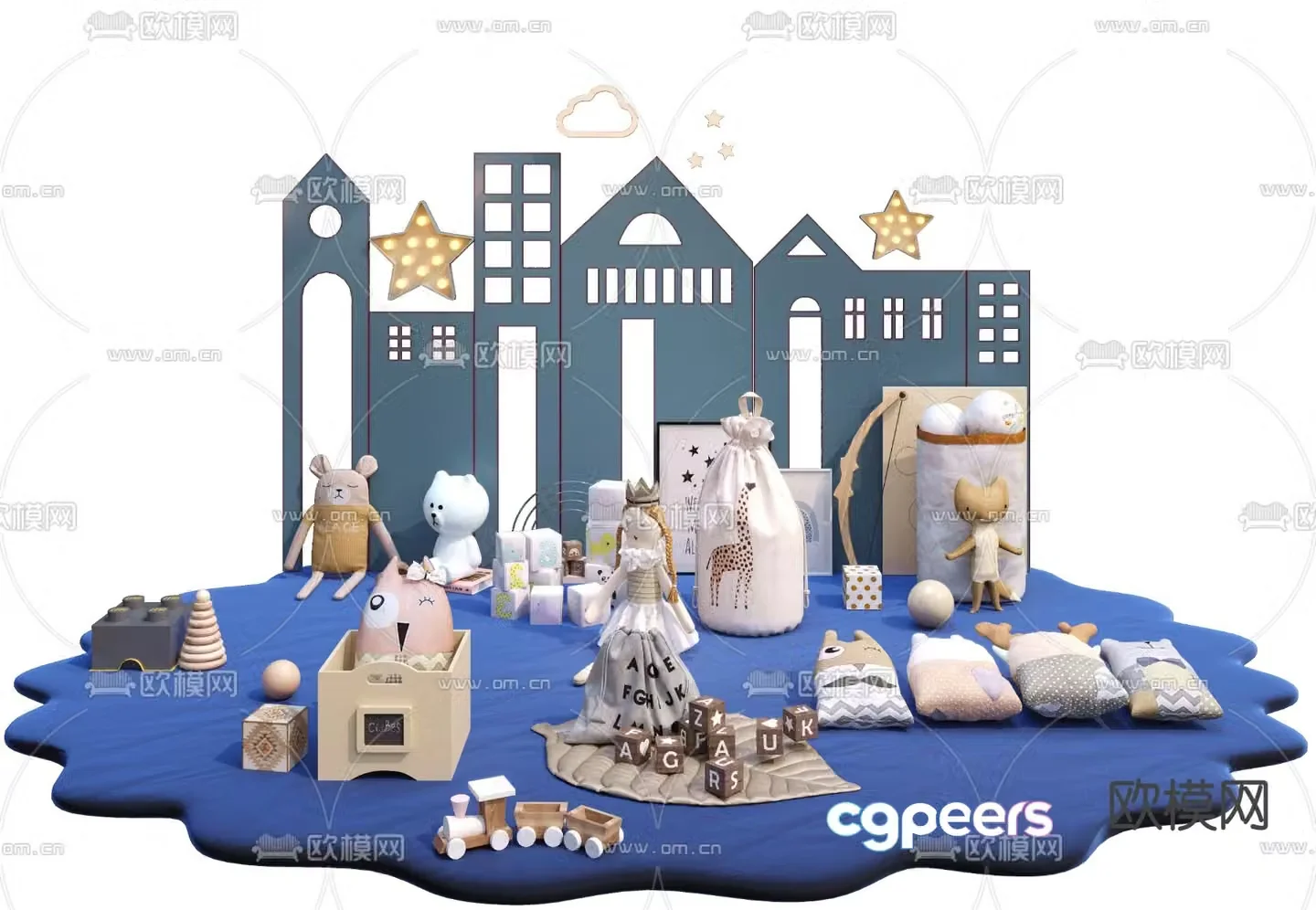 Modern children’s plush toy 3d model