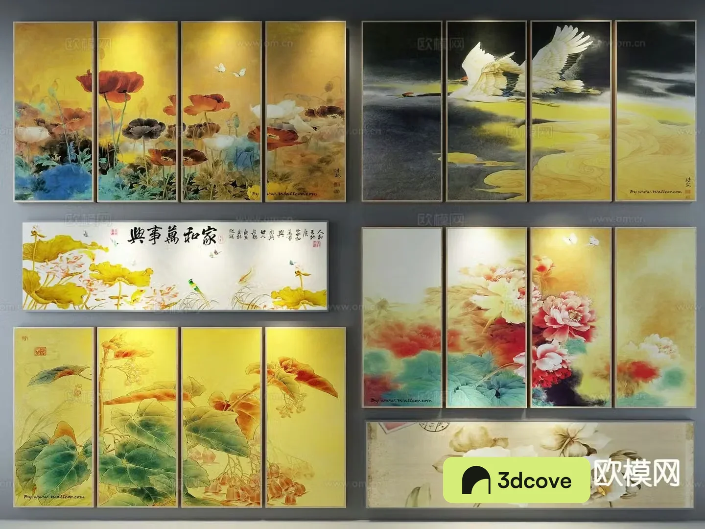 New Chinese style decorative hanging painting koi painting