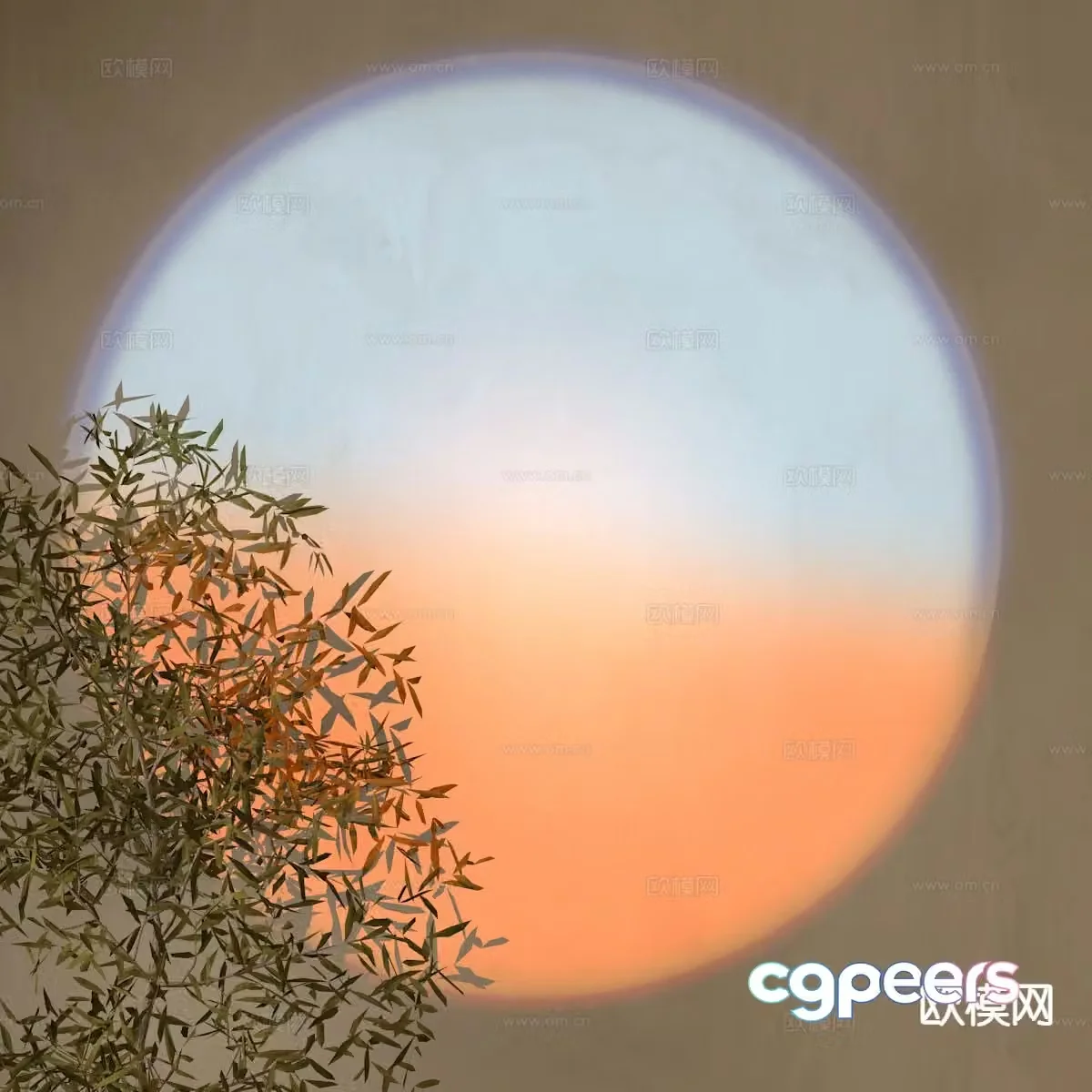 Surface mounted downlight spotlight sunset light 3d model