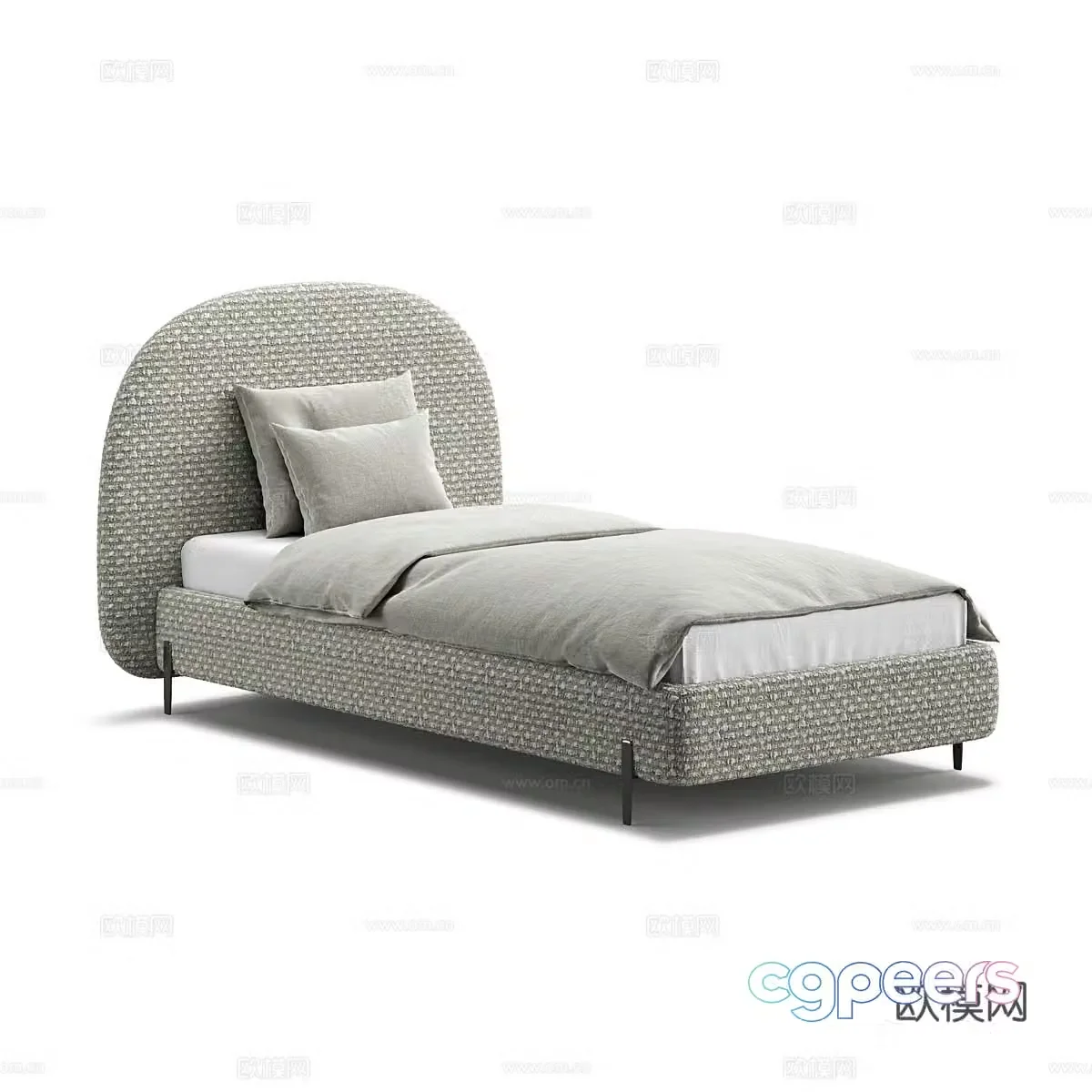Modern simple single bed Single bed Simple bed Bedroom bed 3D model