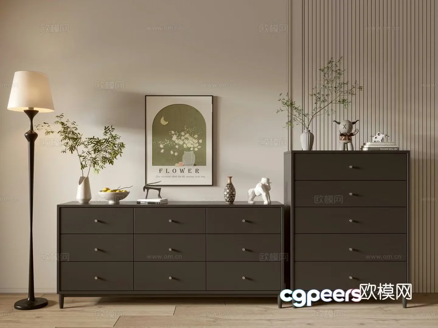 Modern black porch cabinet sideboard cabinet balcony cabinet storage cabinet entrance porch cabinet 3D model