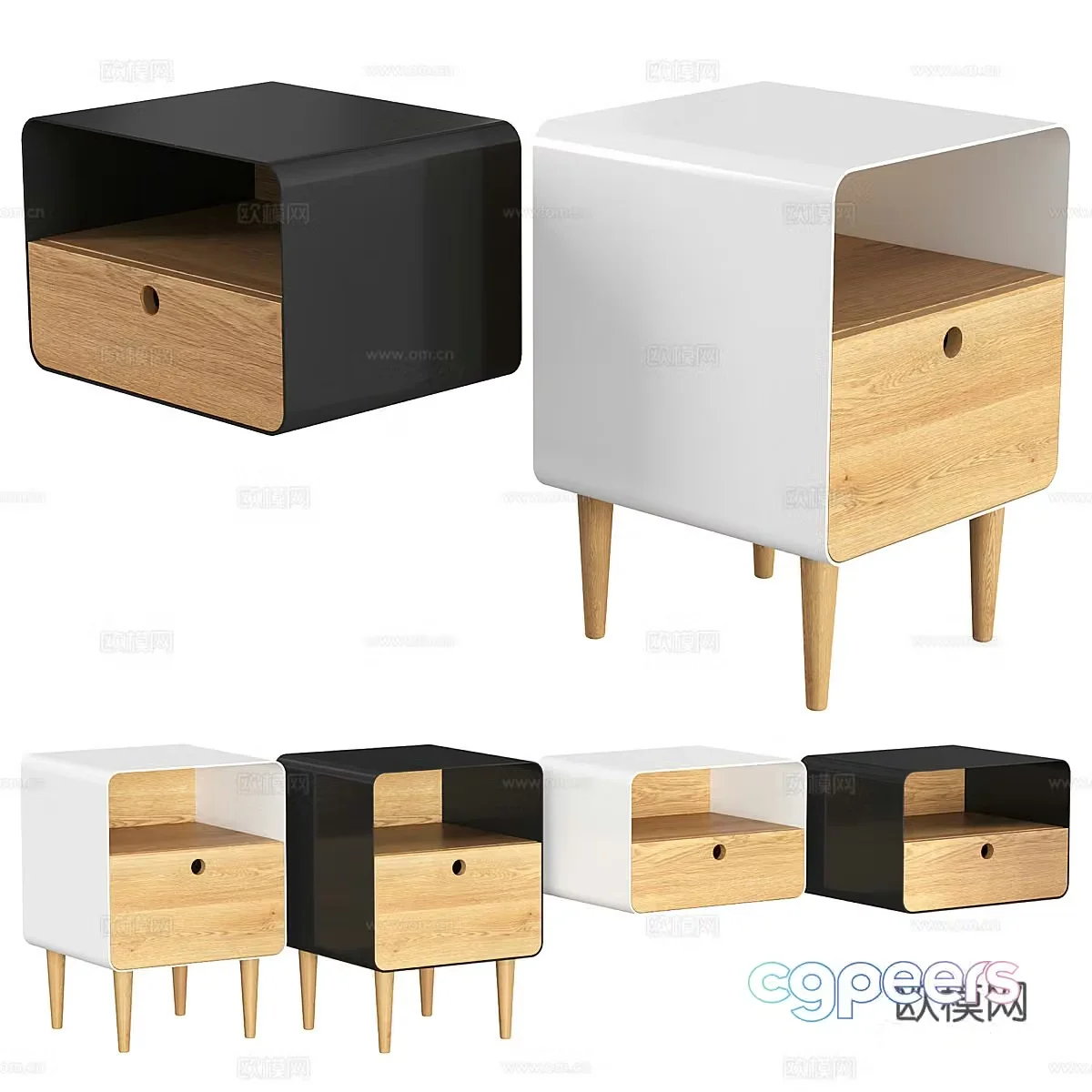 Nordic bedside table 3d model