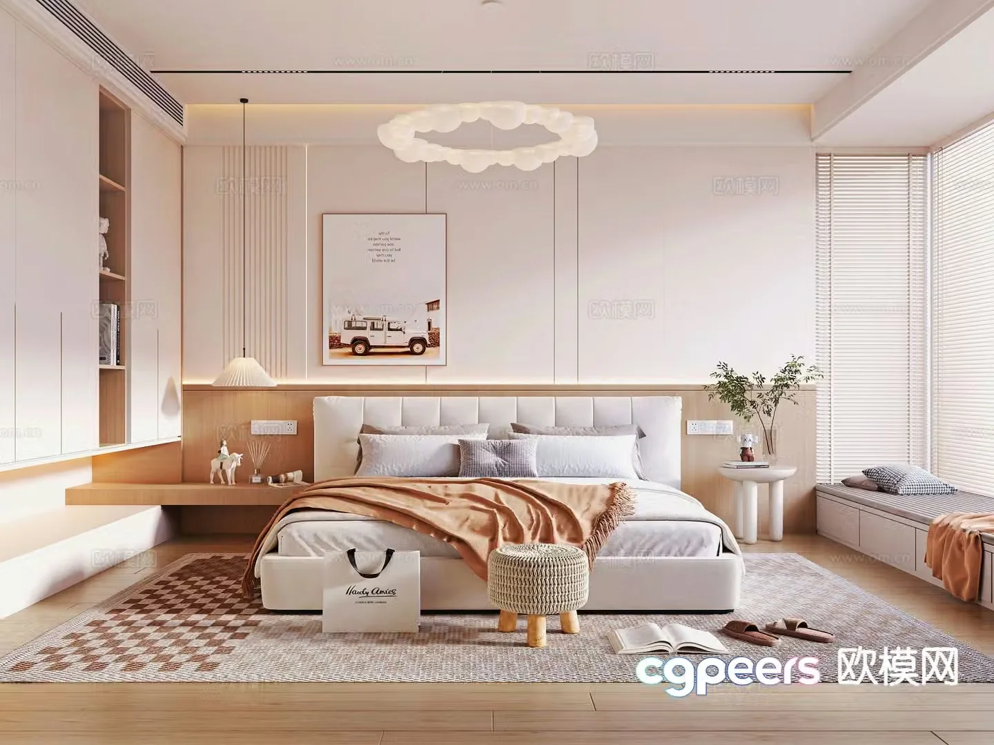 Cream style bedroom master bedroom 3d model