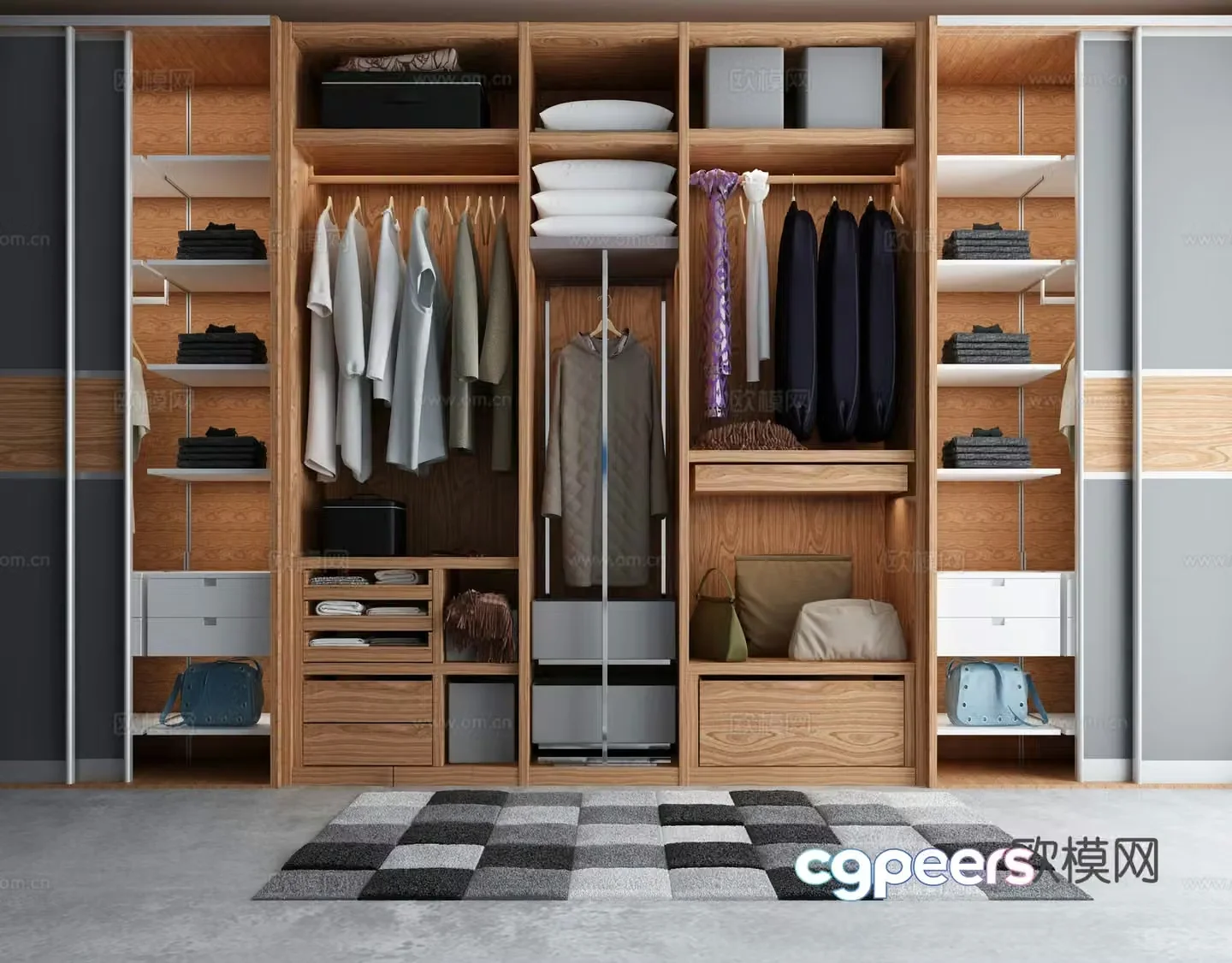 Modern wardrobe combination 3d model