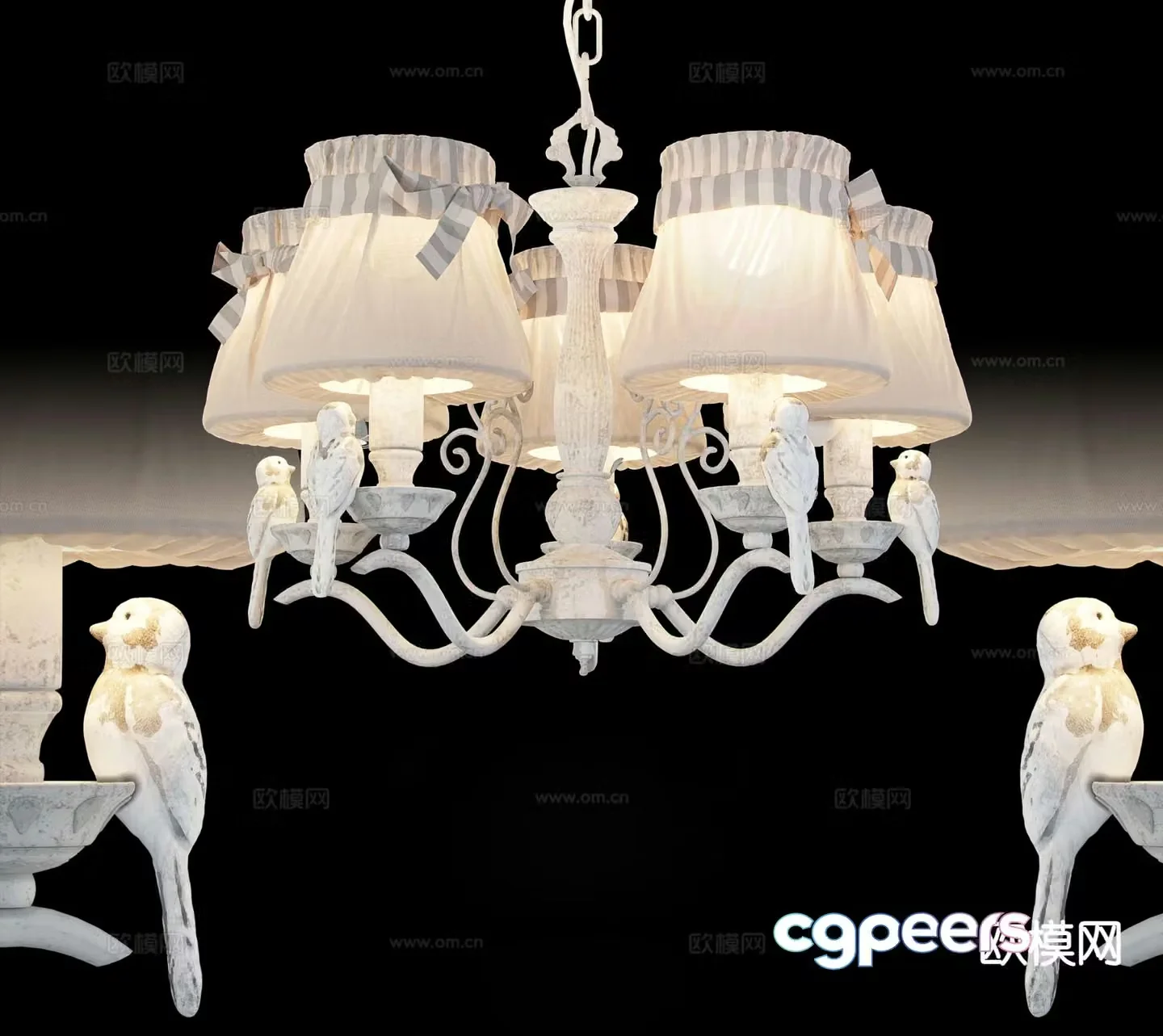 European style chandelier hall chandelier 3d model