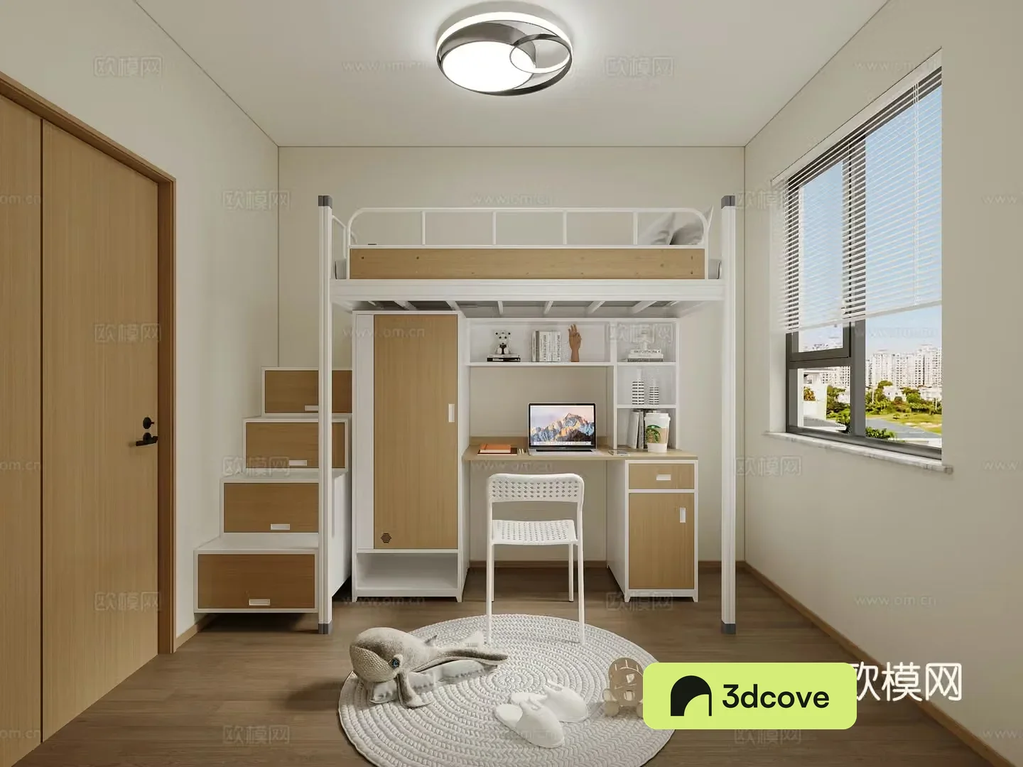 Dormitory upper bed and lower table upper and lower bunks dormitory bed