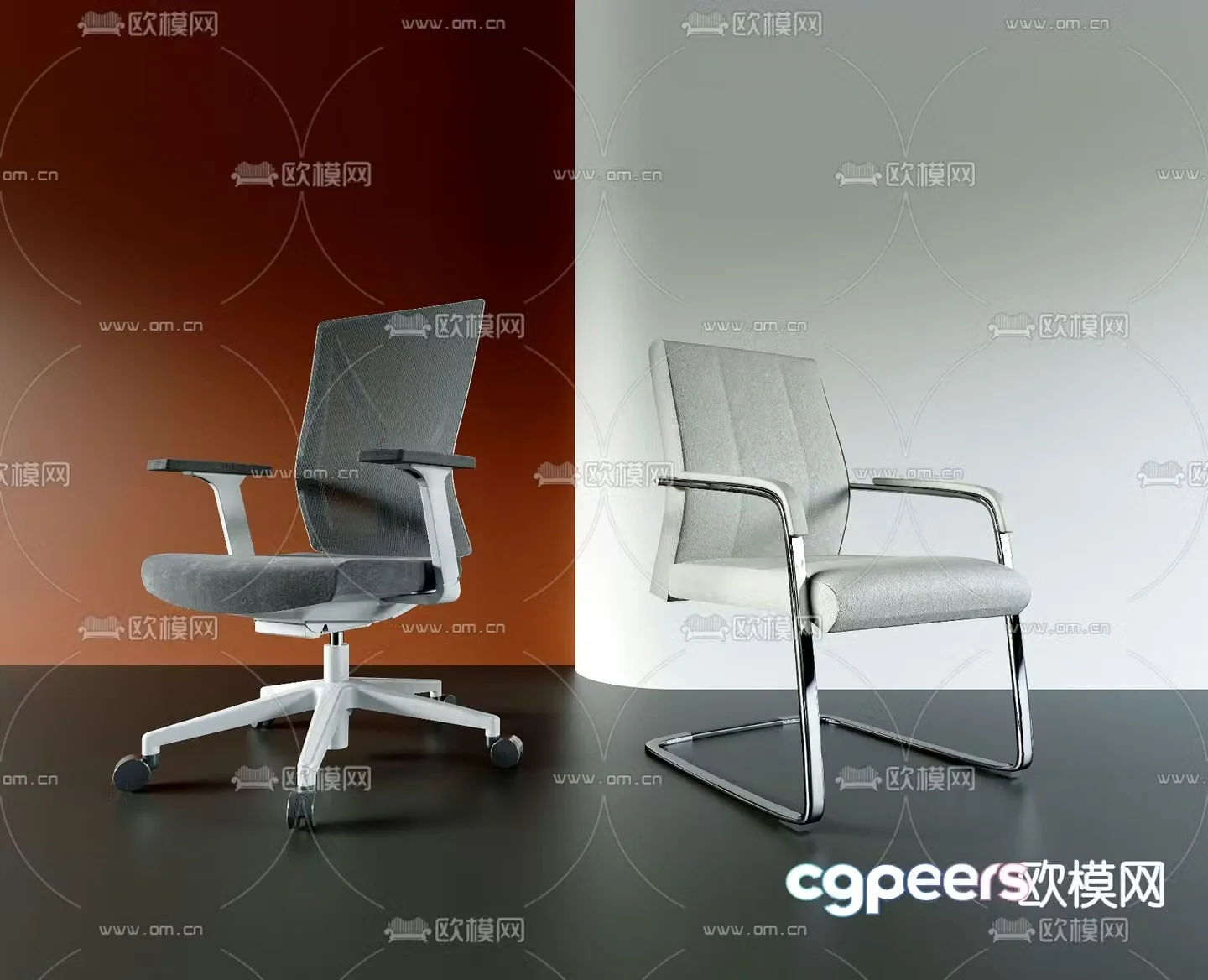 Mesh office chair shift chair staff chair 3D model